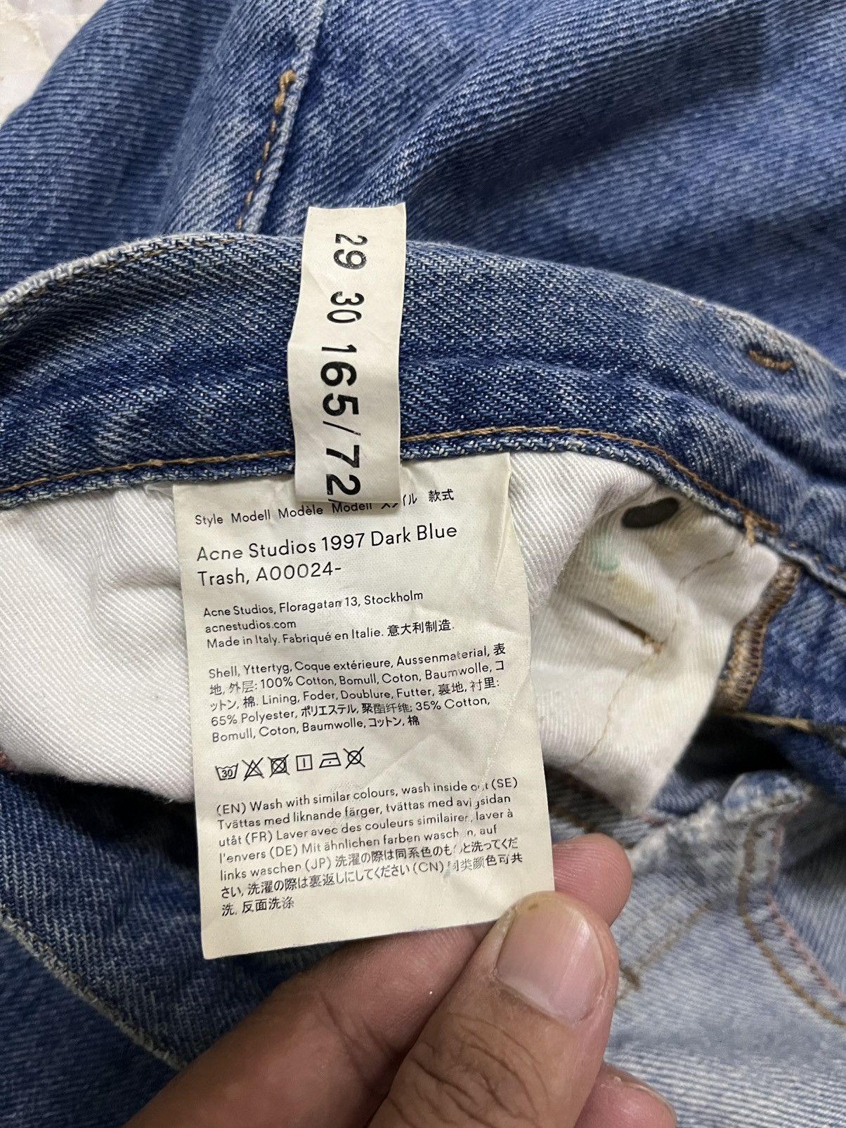 Acne Studios Vintage Acne Studios 1997 Dark Blue Trash, A00024 Size US 29 - 5 Thumbnail