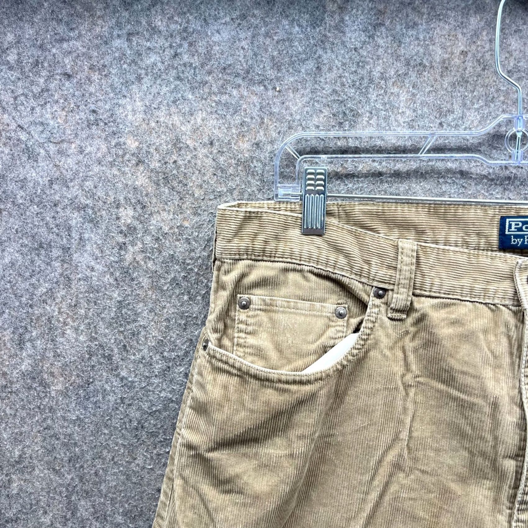 Polo Ralph Lauren VINTAGE Polo Ralph Lauren Pants Mens 38x32 Chino Flat Front Beige Khaki Corduroy Size US 38 / EU 54 - 5 Thumbnail