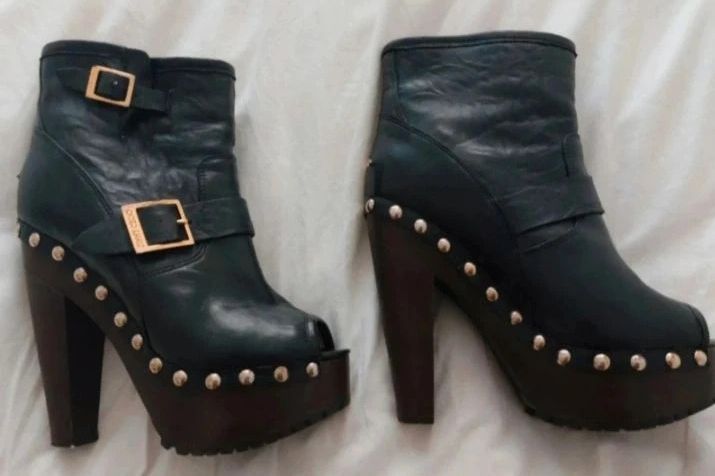 Jimmy Choo Jimmy Choo “Blyss” Studded Leather Peep-Toe Platform Boots Size US 8 / IT 38 - 2 Thumbnail
