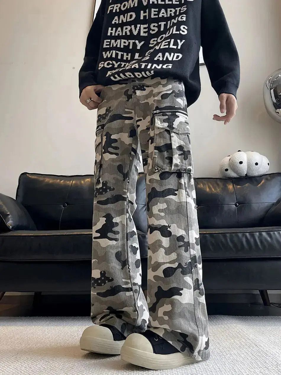 Japanese Brand Retro casual wide leg pocket camouflage jeans Size US 32 / EU 48 - 1 Thumbnail