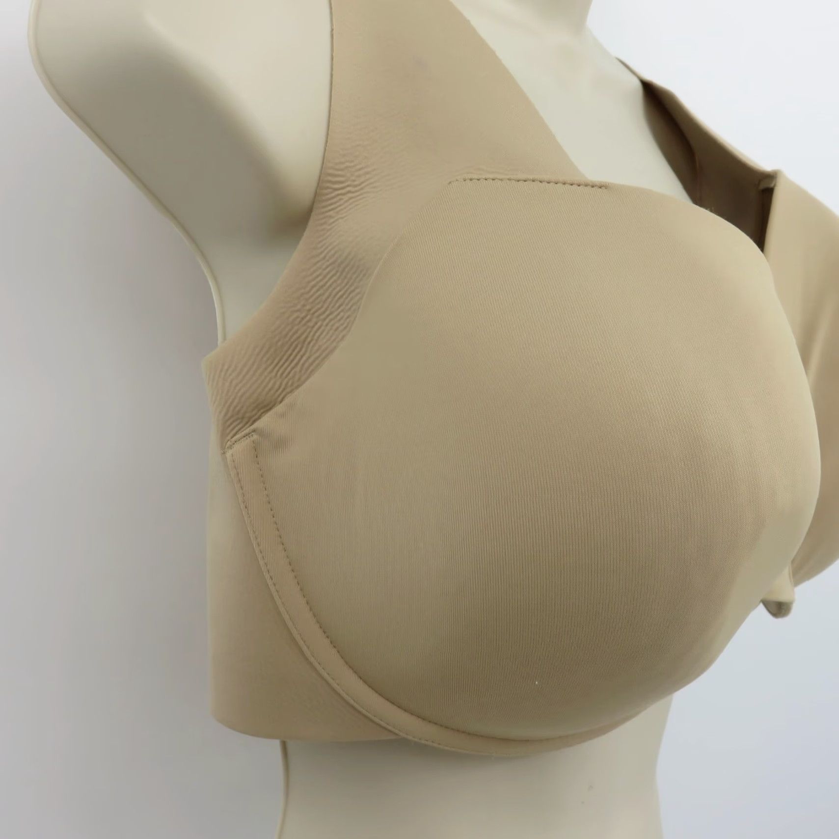 Vintage Cacique Balconette Bra 48B Lightly Lined Underwire Solid Beige Women Plus Size Size ONE SIZE - 3 Thumbnail