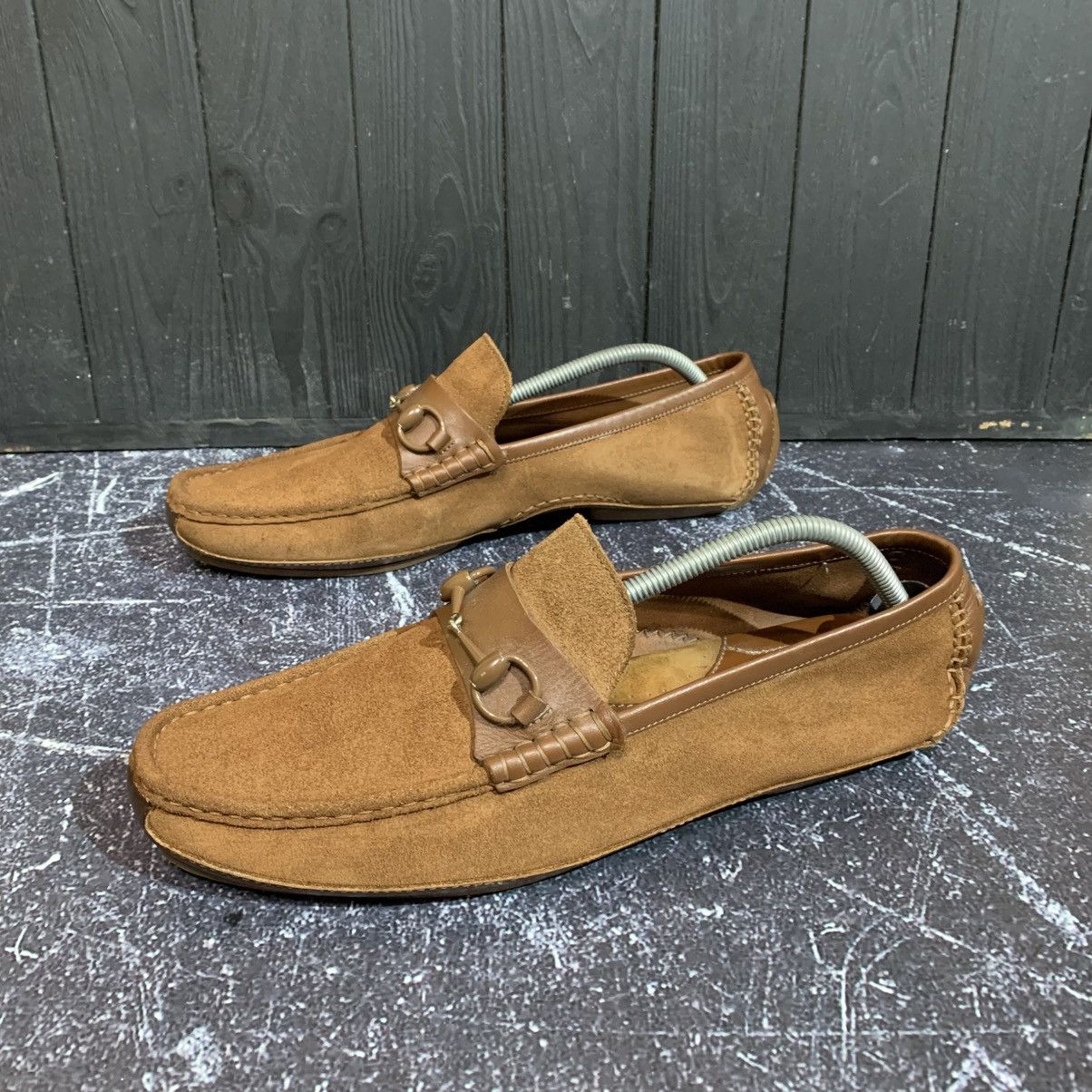 Gucci × Vintage Vintage Gucci Moccasin Suede Loafers Size 43.5 Size US 8.5 / EU 41-42 - 4 Thumbnail