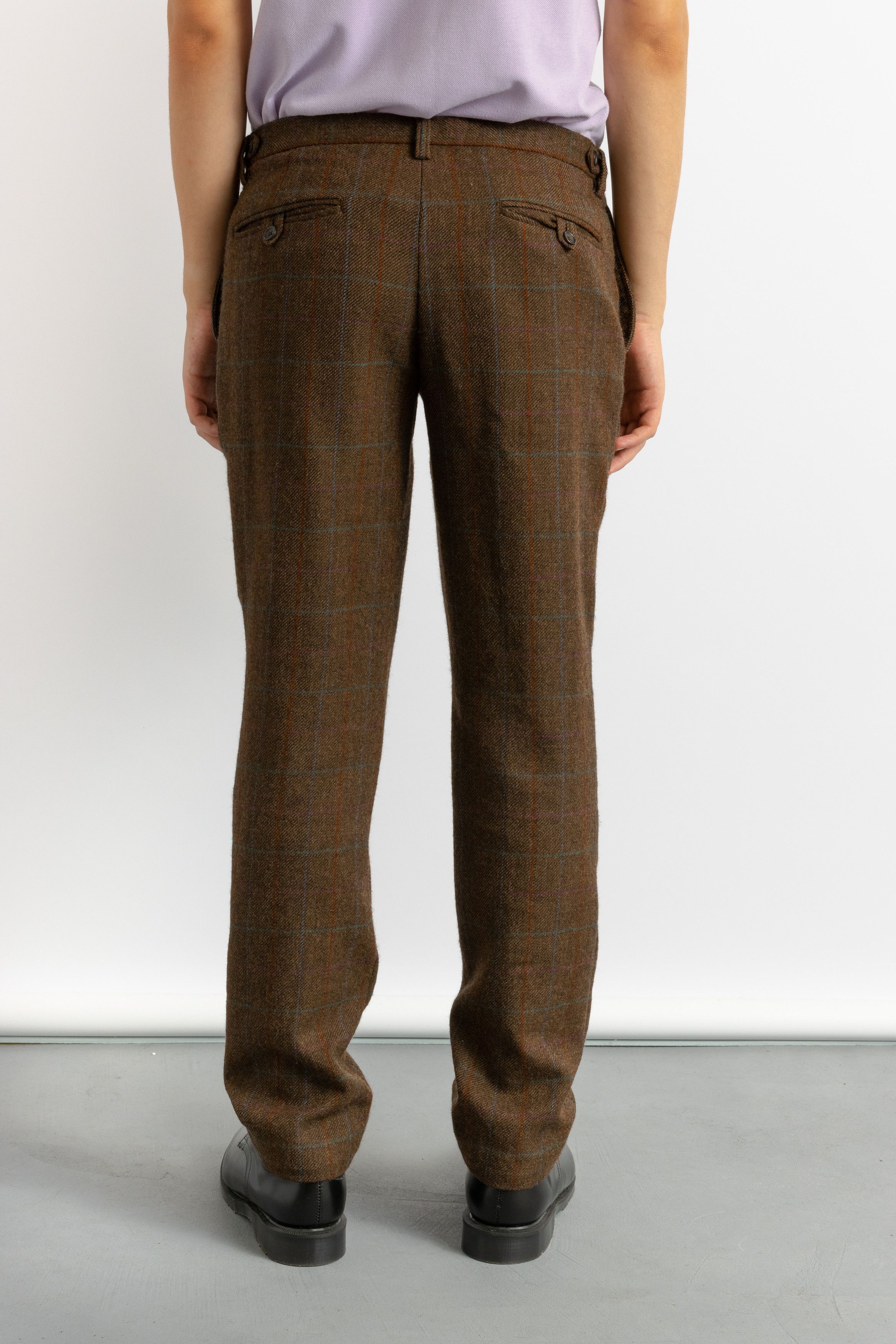 Vintage Man Preowned Checked Wool Brown Classic Pants 8727 Size US 32 / EU 48 - 5 Thumbnail