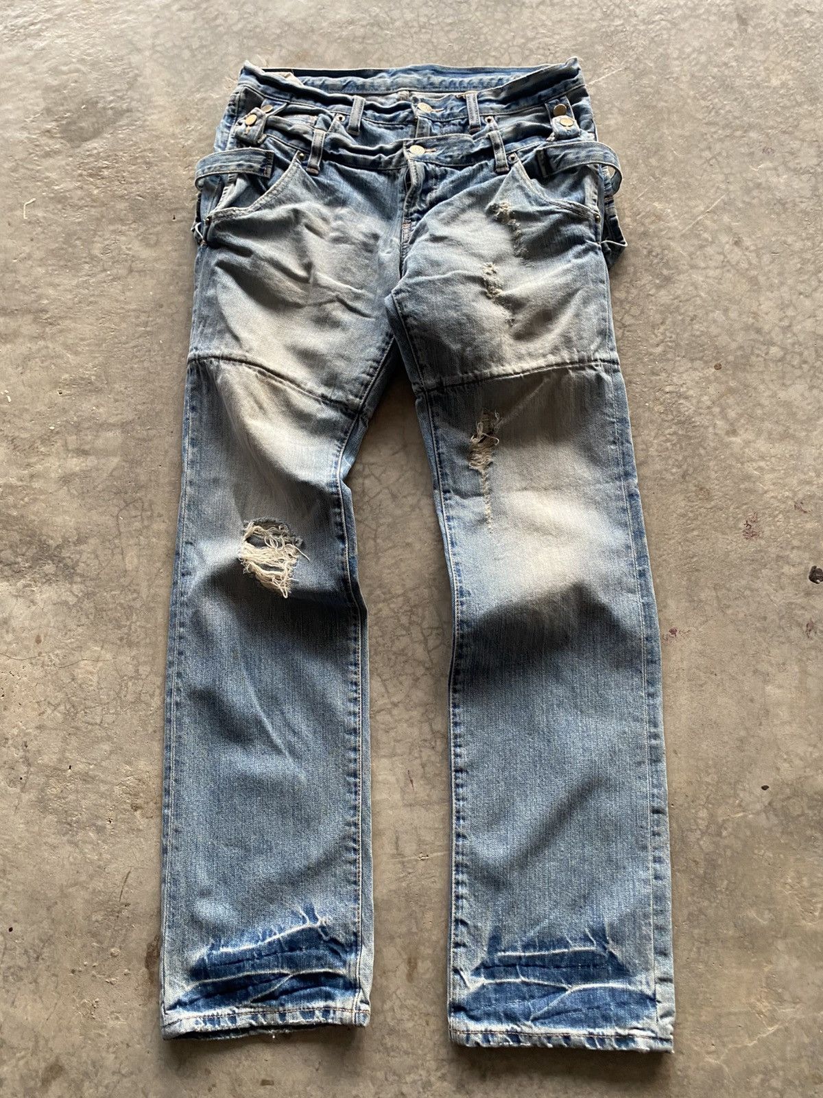 PPFM PPFM Double waist blue denim Size US 33 - 2 Thumbnail