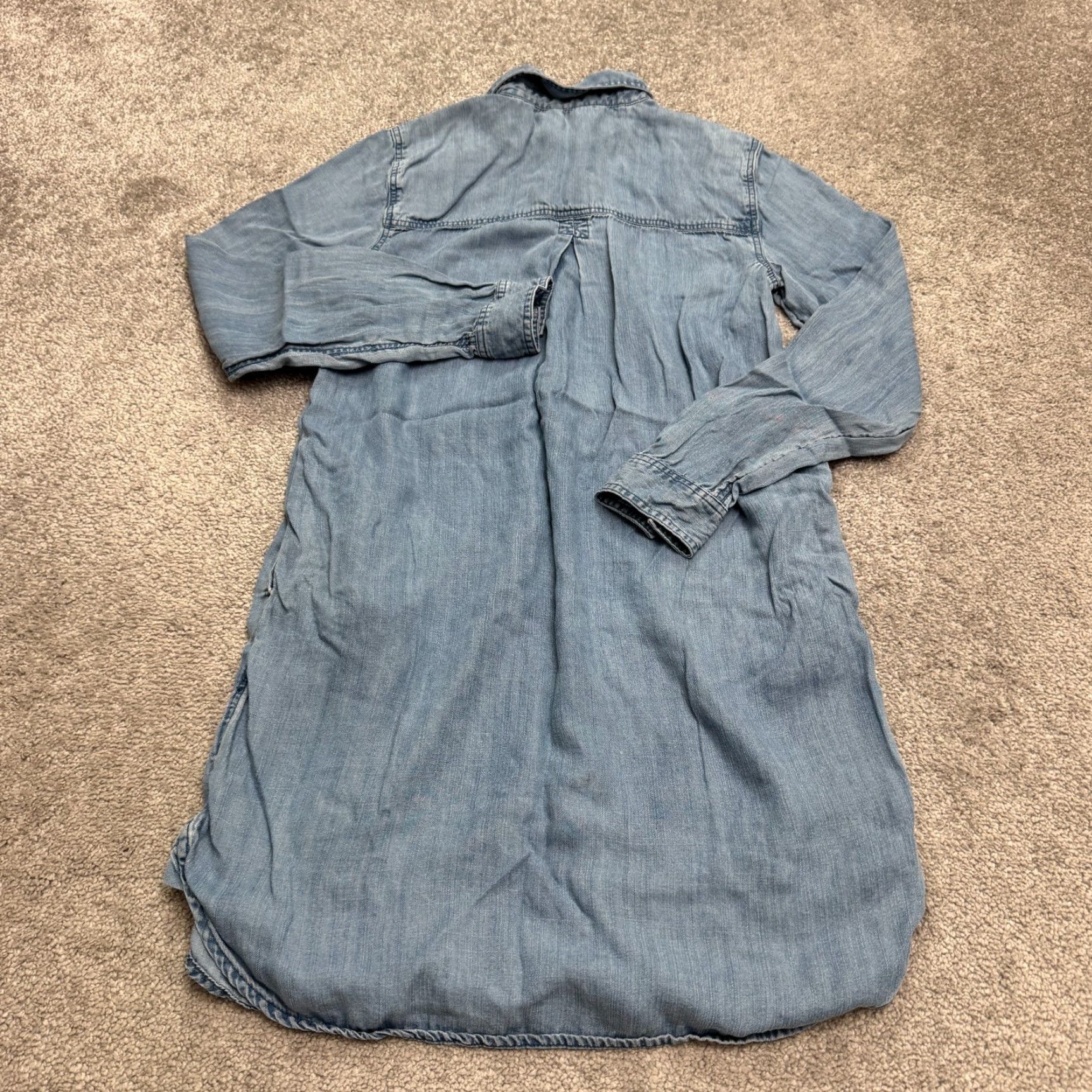 American Eagle Outfitters American Eagle Outfitters Shirt Dress Womens S Blue Chambray Midi Long Sleeve Casual Size S / US 4 / IT 40 - 2 Thumbnail