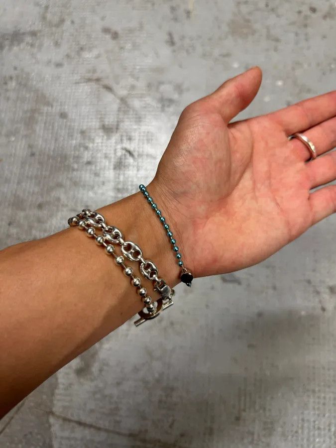 Just Cavalli × Vintage Cavalli Blue Embellished Bullet Bracelet Size ONE SIZE - 4 Thumbnail