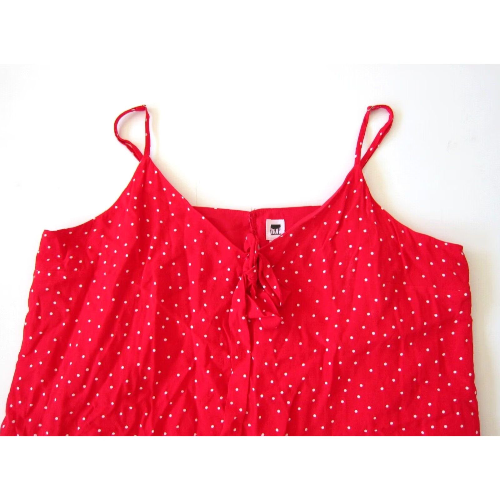 Gap Gap 100% Rayon Red White Polka Dot Spaghetti Strap Tunic Tank Sun Slip Dress XL Size XL / US 12-14 / IT 48-50 - 3 Thumbnail