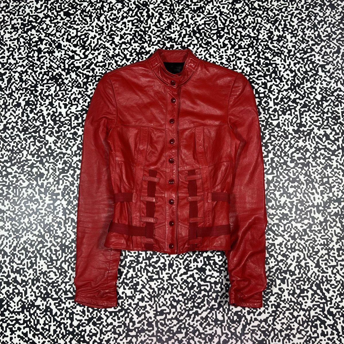 Japanese Brand Vintage Y2K Japanese Leather Jacket With Straps Moto Style Size S / US 4 / IT 40 - 4 Thumbnail