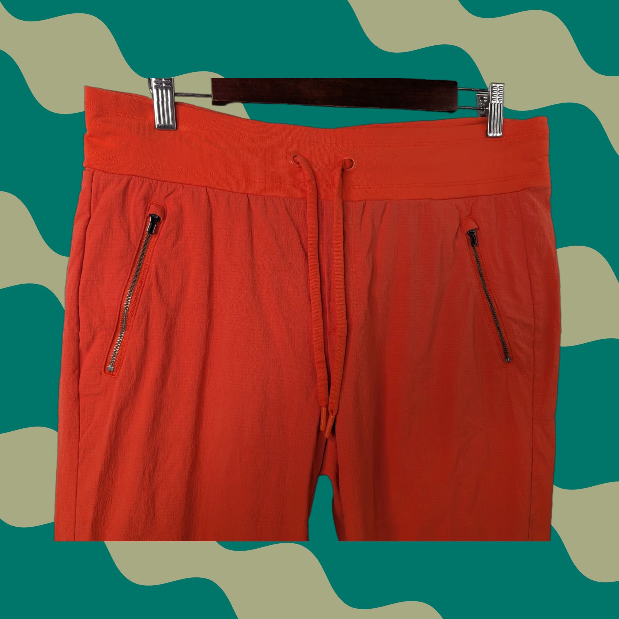 Athleta Athleta Trekkie North Jogger Pants Nylon Womens 12 Orange Stretch Casual Tapered Regular Fit Activewear Size 34" / US 12 / IT 48 - 1 Thumbnail