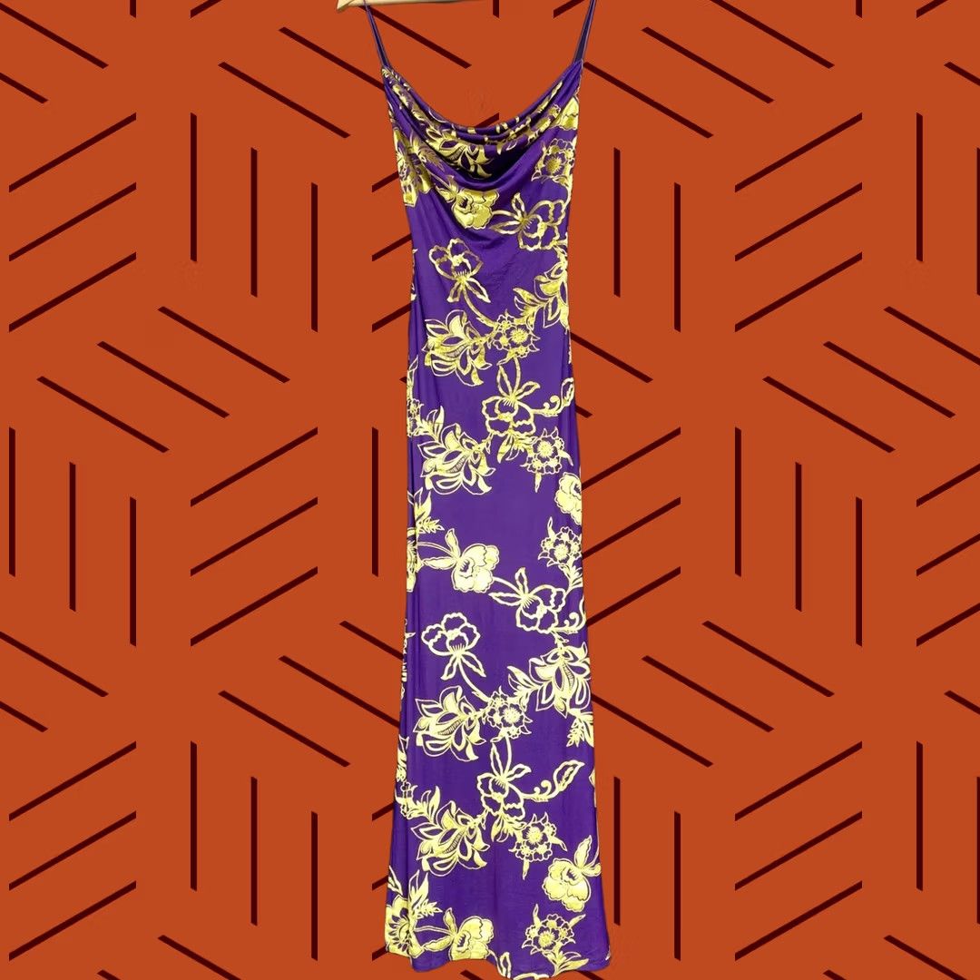 Vintage RUNAWAY THE LABEL Floral Maxi Dress Purple Sleeveless Scoop Neck XS Women's TANK DRESS Casual Party/Cocktail Long Sleevesless? Size XS / US 0-2 / IT 36-38 - 1 Thumbnail