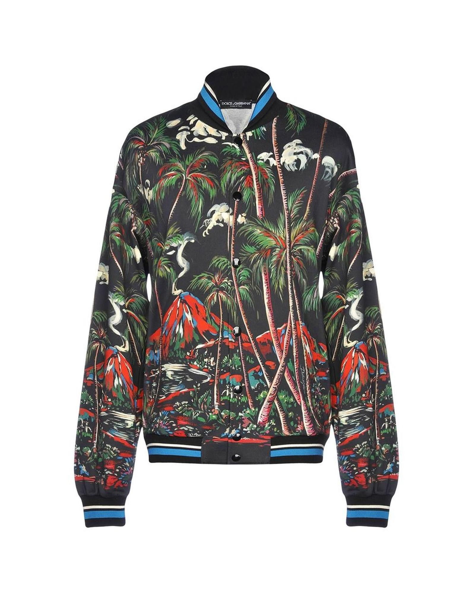 Image of Dolce Gabbana Viscose Jacket With Zipper Closure And Jugular Design, Men's (Size Small)