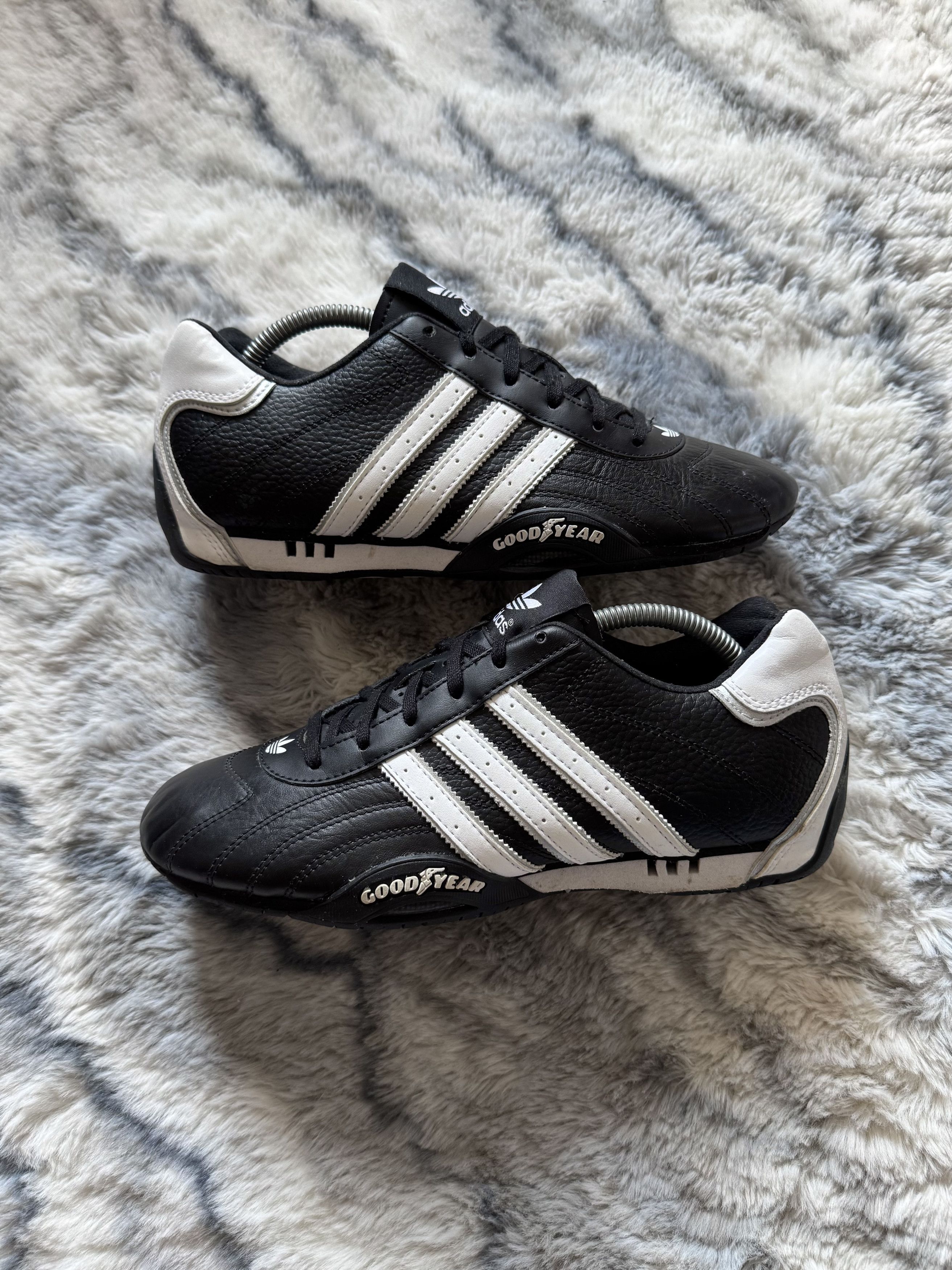 Vintage Y2K Adidas Goodyear Black Leather Sneakers