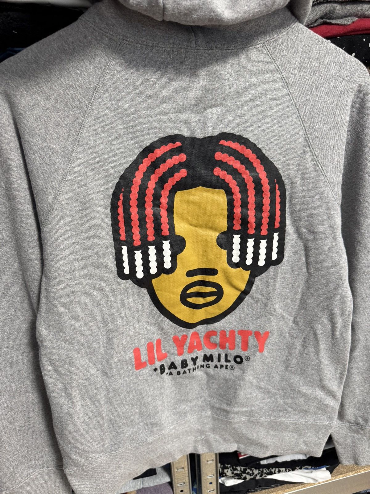 Bape Mens Bape x Lil Yachty Baby Milo Gray Hoodie Size S Pullover Size US S / EU 44-46 / 1 - 4 Thumbnail