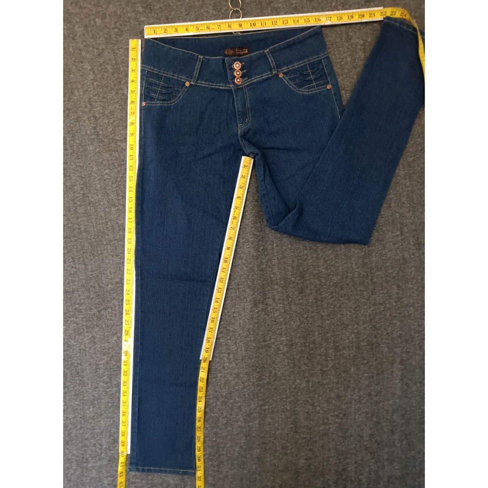 Vintage Unbranded Jeans Woman 3 Button Closure Medium Wash Skinny Blue 19/20 5-Pocket Design Denim Cotton Blend Stretch Slim Plus Jeans Kristen 90s Womens Size 40" / US 18 - 4 Thumbnail