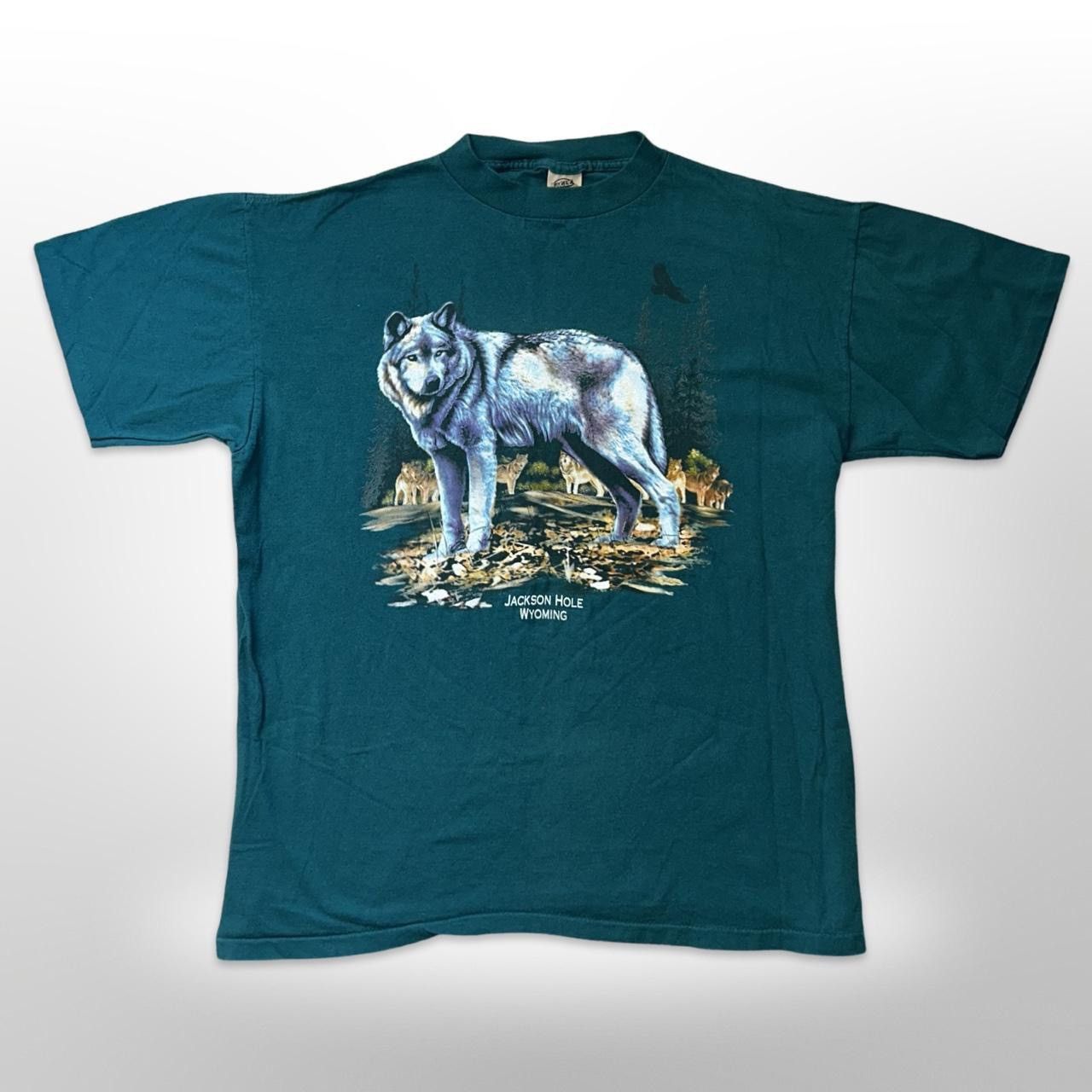 Vintage Vintage 90s Jackson Hole Wyoming Made USA Graphic Tee Size US XL / EU 56 / 4 - 1 Thumbnail