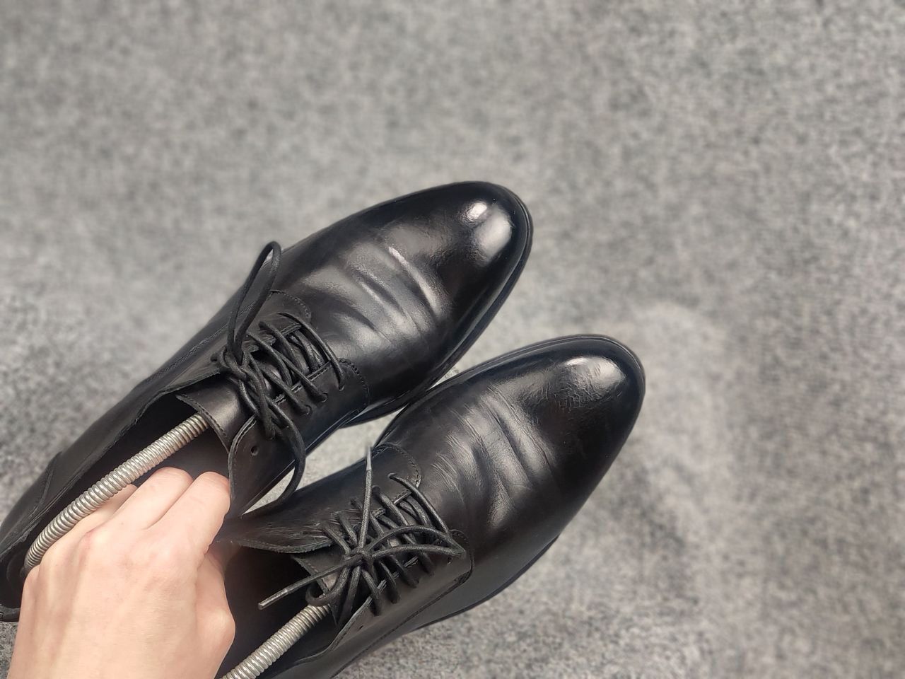 Pantanetti Pantanetti Design Black leather lace-up derby shoes Boots Size US 11 / EU 44 - 13 Thumbnail