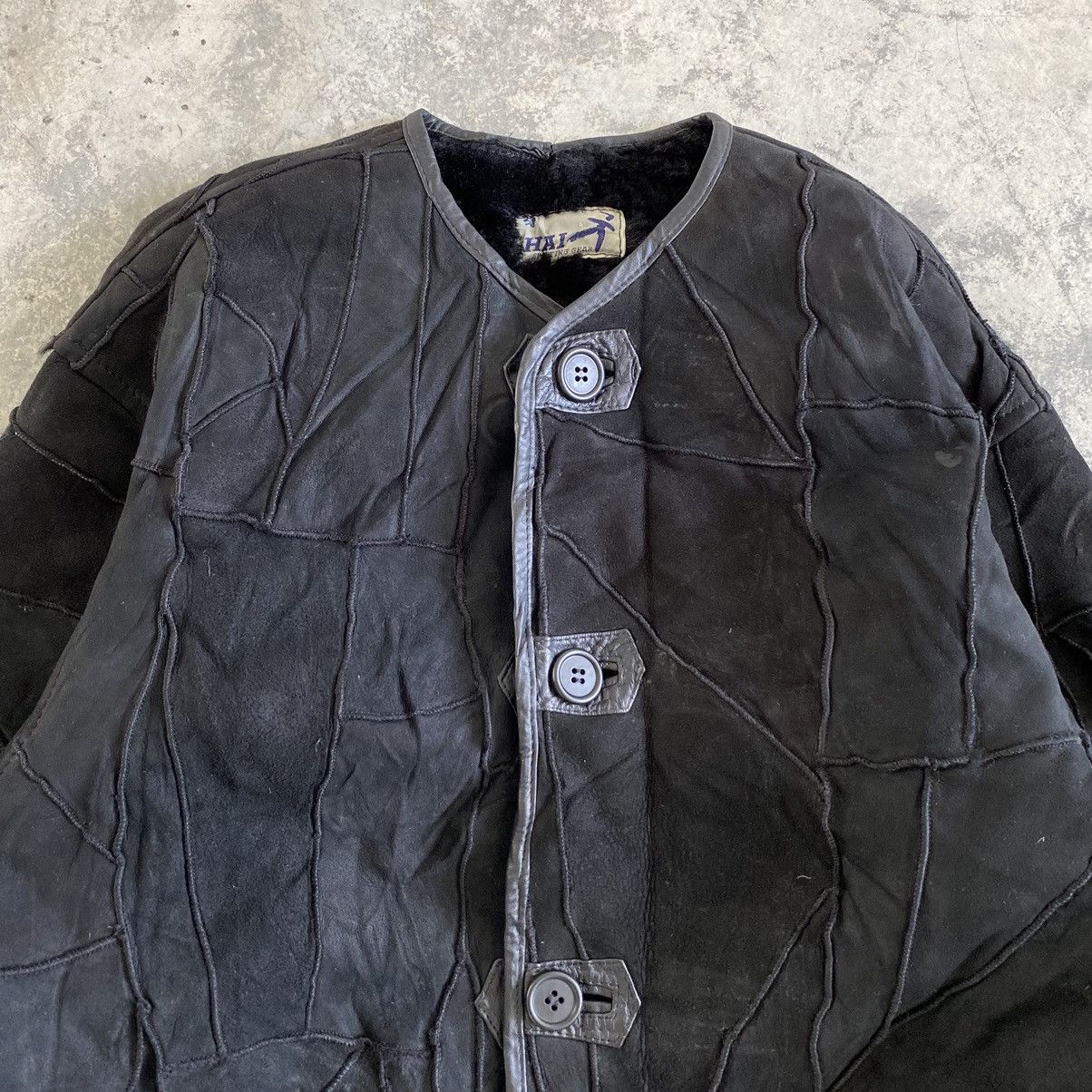 Issey Miyake 1990’s Hai Sporting Gear Shearling Panelled Leather Jacket Size US M / EU 48-50 / 2 - 3 Thumbnail