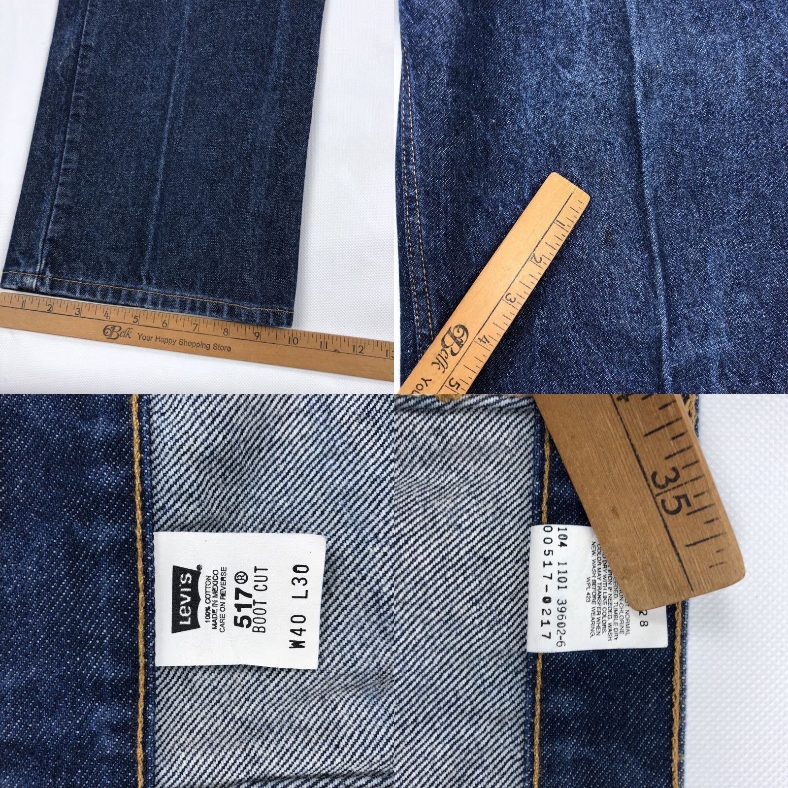 Levi's Levi's 517 Bootcut Denim Jeans Mens Dark Wash 40x30 Zip Fly Cotton Mexico Regular 5-Pocket Vintage No Size US 40 / EU 56 - 8 Thumbnail