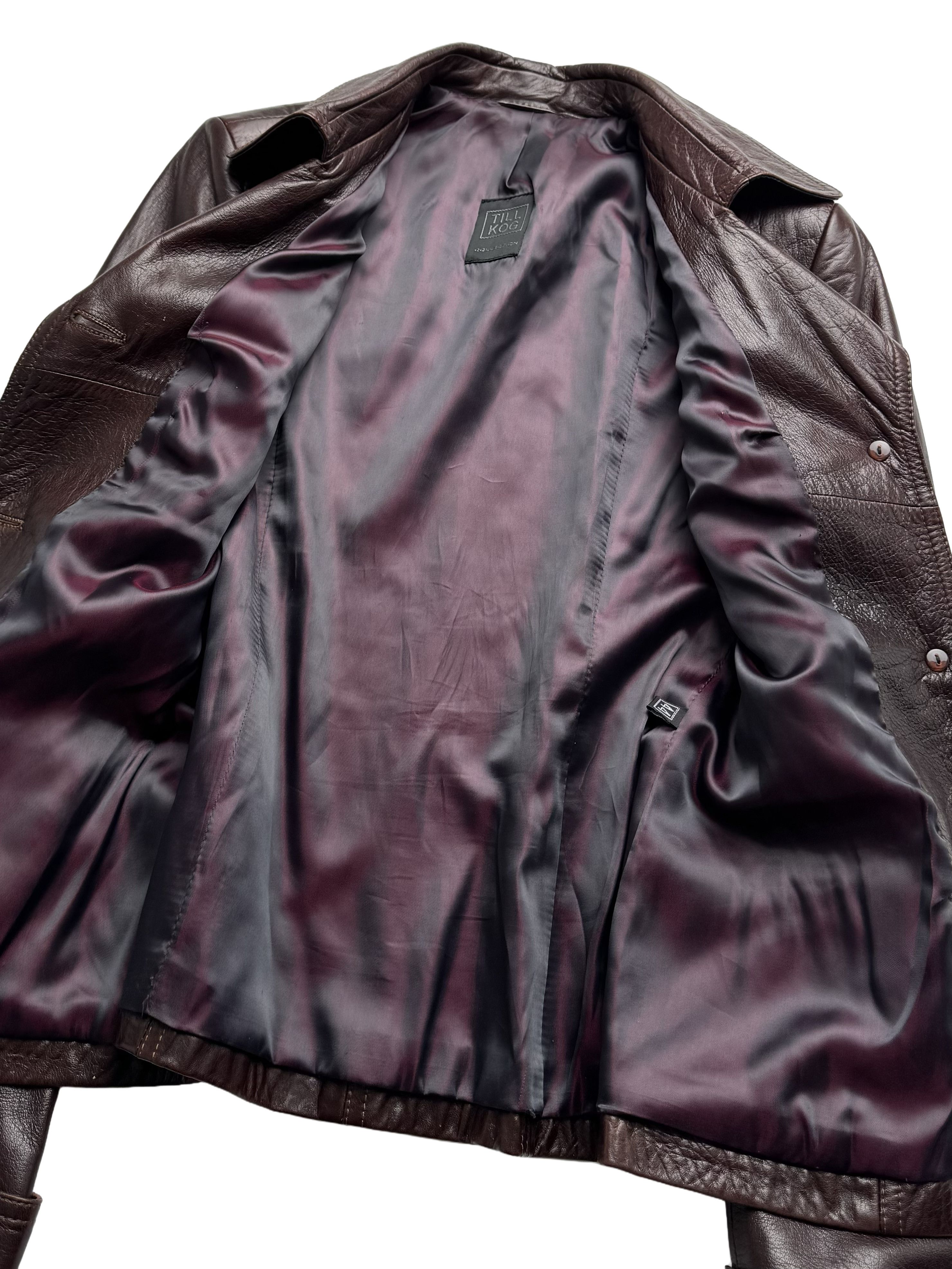 Vintage Vintage Brown Leather Jacket Tailored Button Front Biker Size S / US 4 / IT 40 - 7 Thumbnail