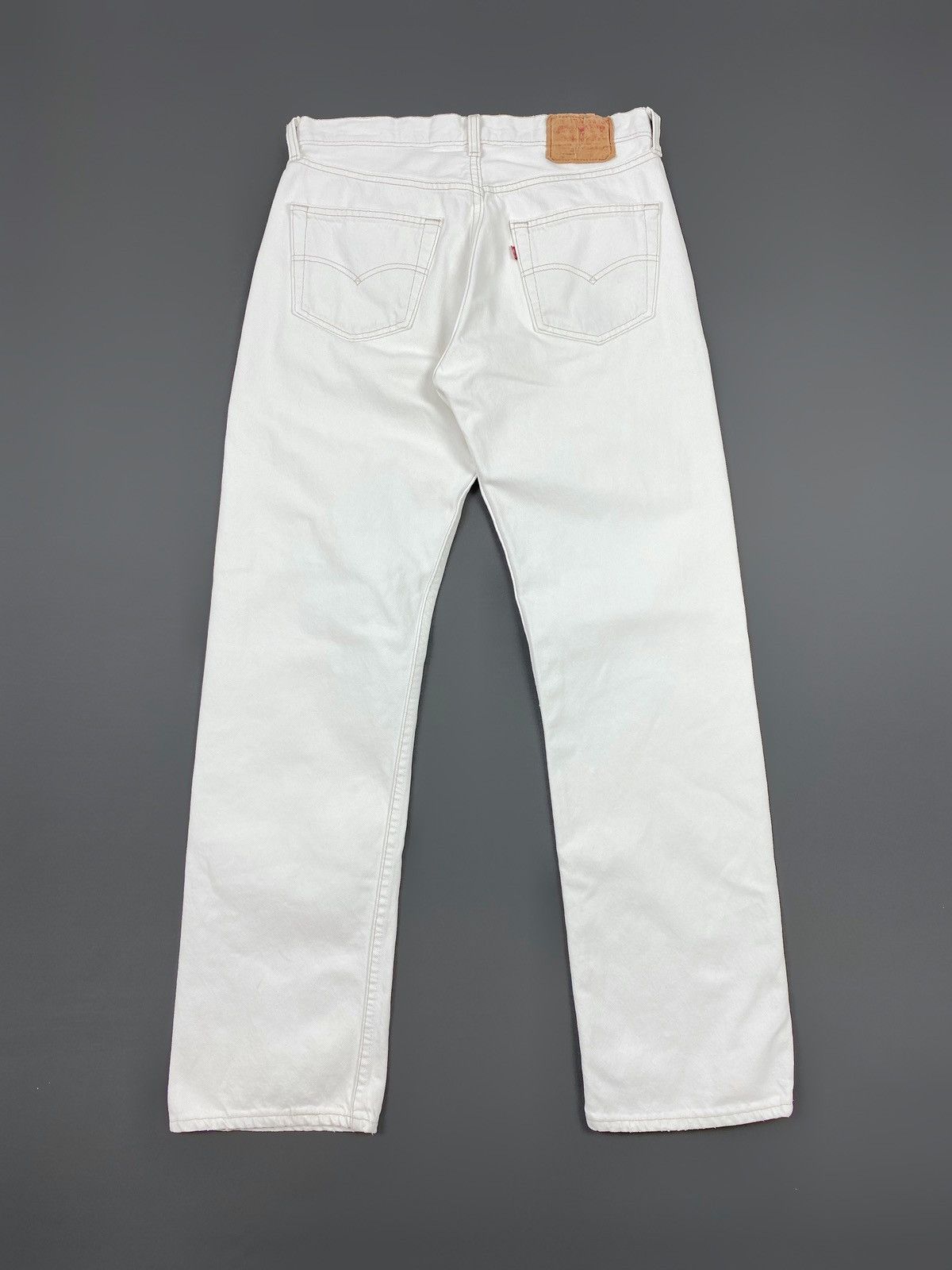 Levi's 1990’s Vintage Levi’s 501 USA Made White Denim Pants 32X32 Size US 31 - 11 Thumbnail