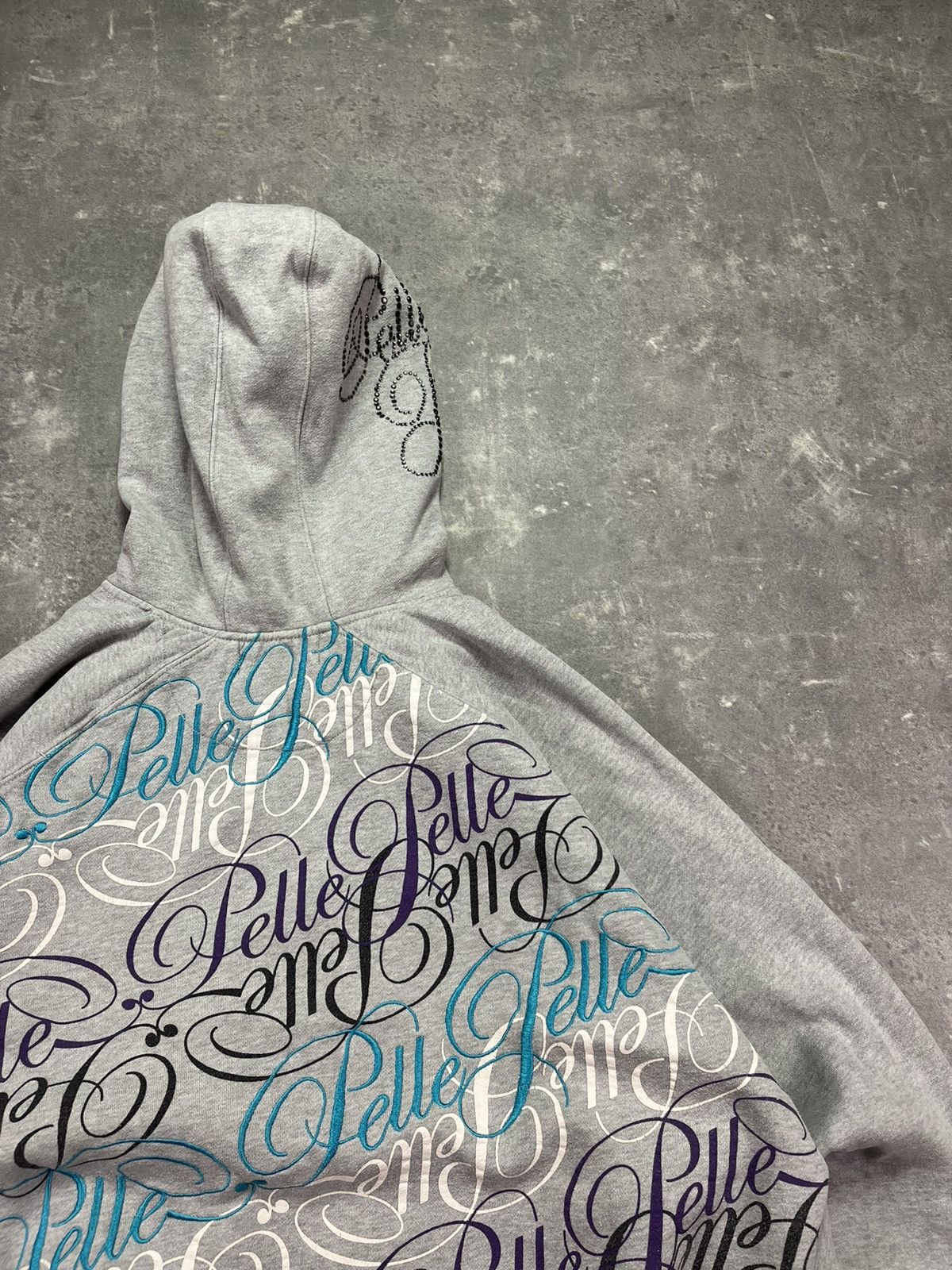 Pelle Pelle Pelle Pelle Multilogo Printed Studded Baggy Zip Hoodie XL Size US XL / EU 56 / 4 - 14 Thumbnail