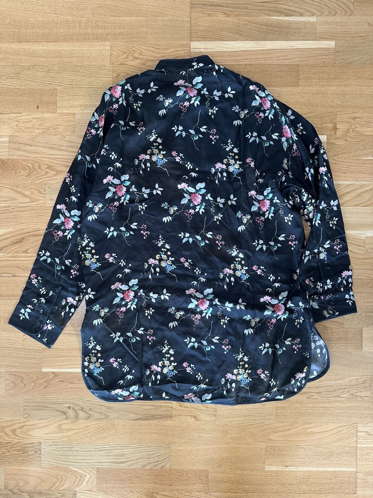Haider Ackermann Black Floral Shirt Size US M / EU 48-50 / 2 - 2 Thumbnail