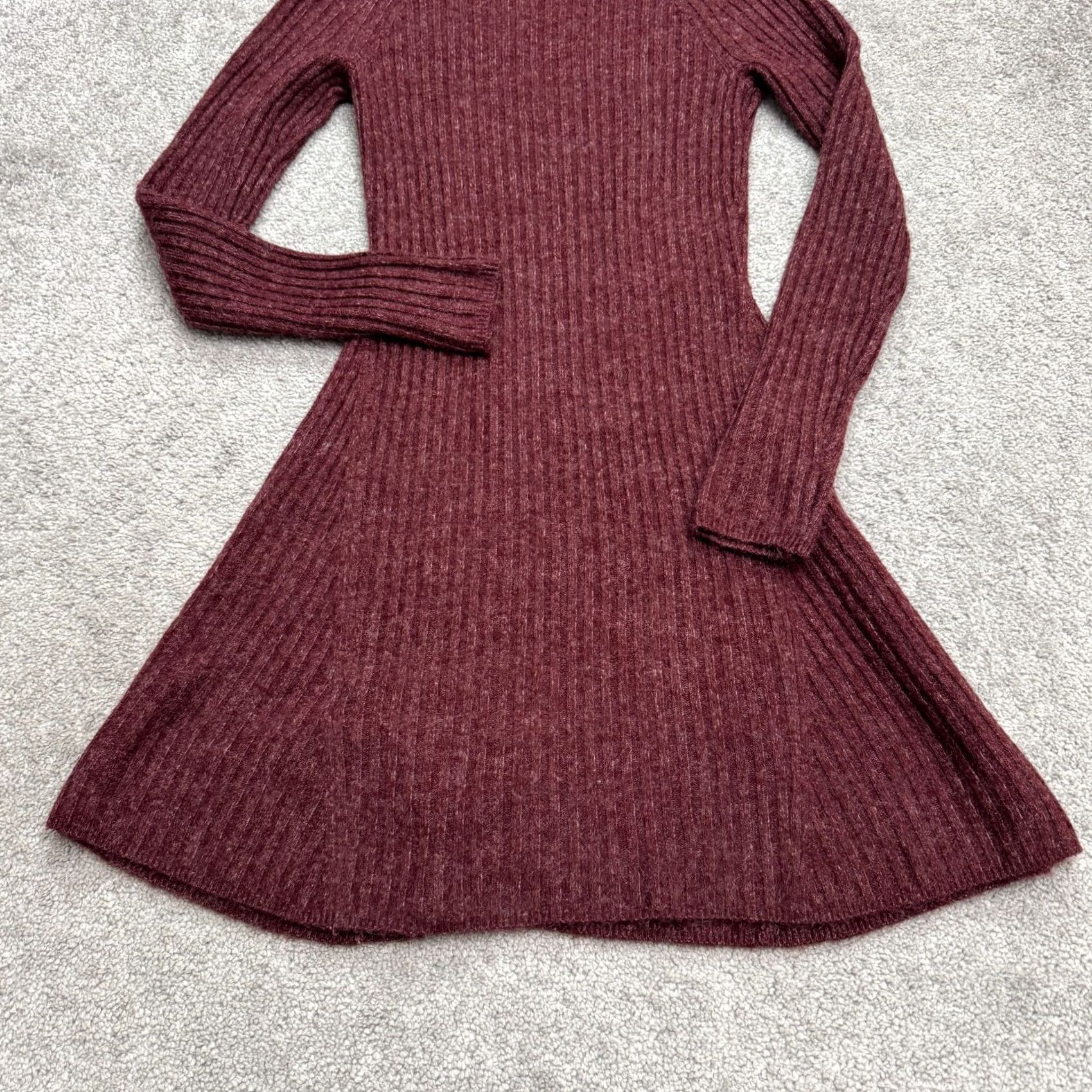 Abercrombie & Fitch VINTAGE Abercrombie & Fitch Ribbed Knit A-Line Mini Sweater Dress Womens XS Petite Red Size XS / US 0-2 / IT 36-38 - 3 Thumbnail