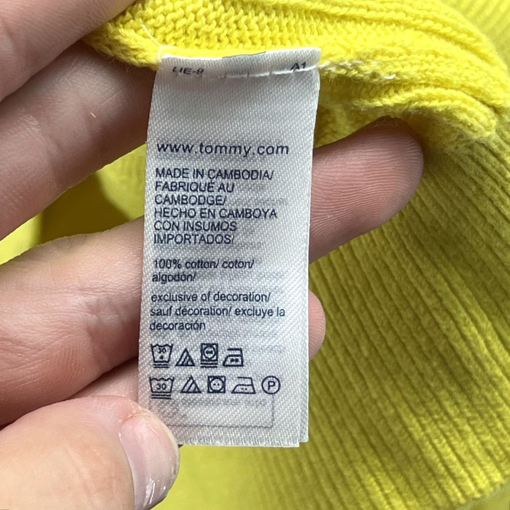 Tommy Hilfiger Tommy Hilfiger Sweater Mens XL Yellow Cotton Cable Knit Crewneck Pullover Logo Size US XL / EU 56 / 4 - 6 Thumbnail