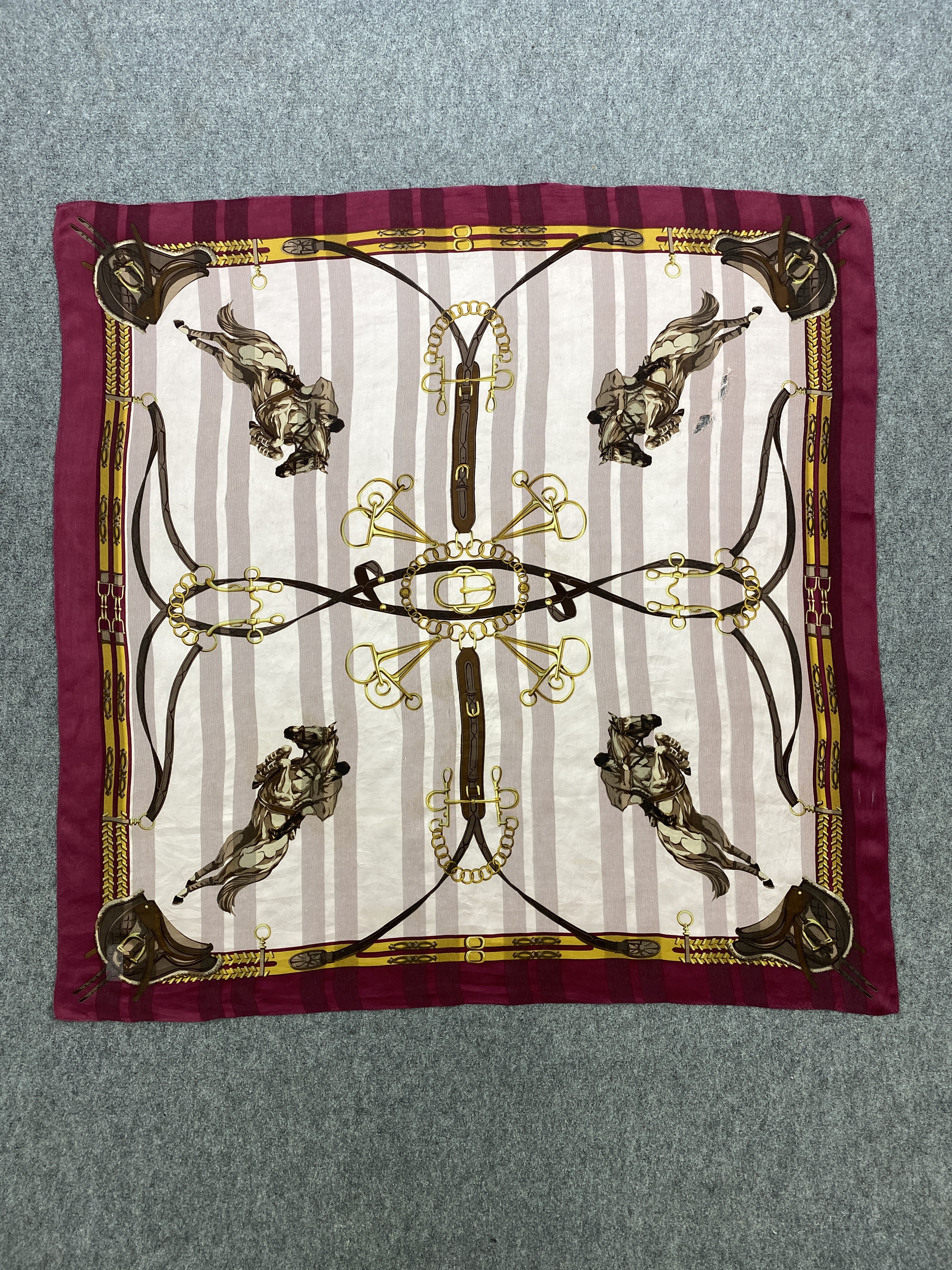 Japanese Brand Vintage Japanese Brand Horse Silk Scarf SN0129 Size ONE SIZE - 3 Thumbnail