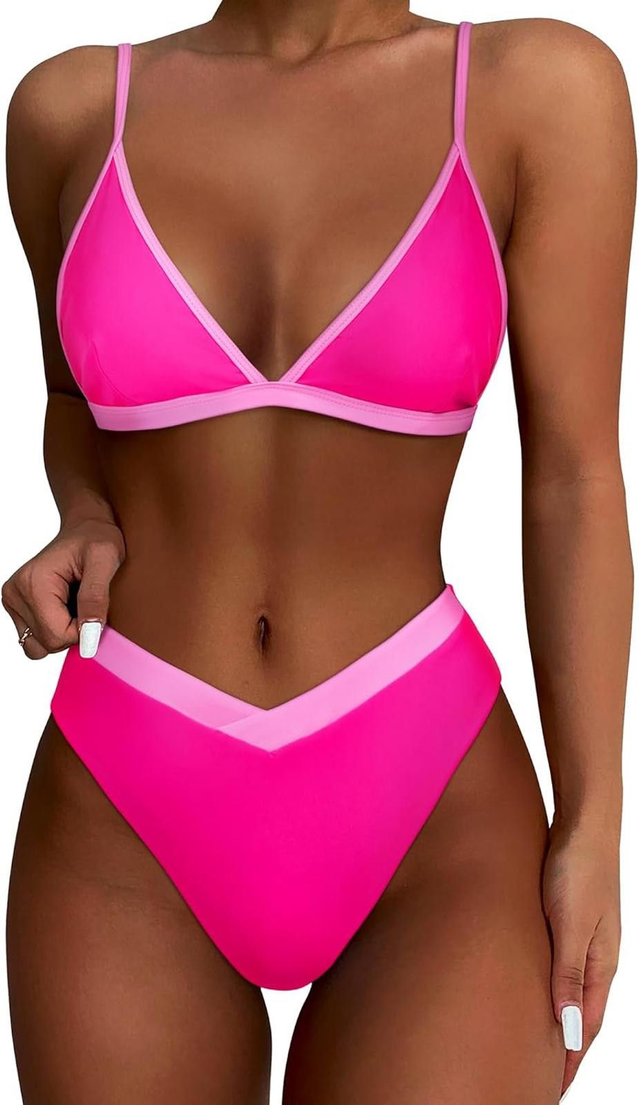 Other Suuksess Women's Two-Tone Pink Bikini Set XL barbiecore Size ONE SIZE - 1 Thumbnail