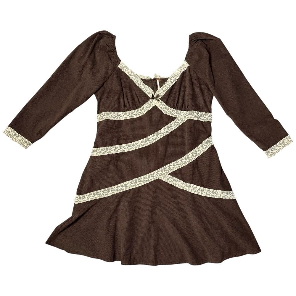 Free People NWT New $168 Free People Tennley Corduroy Mini Chocolate To Size XL / US 12-14 / IT 48-50 - 3 Thumbnail