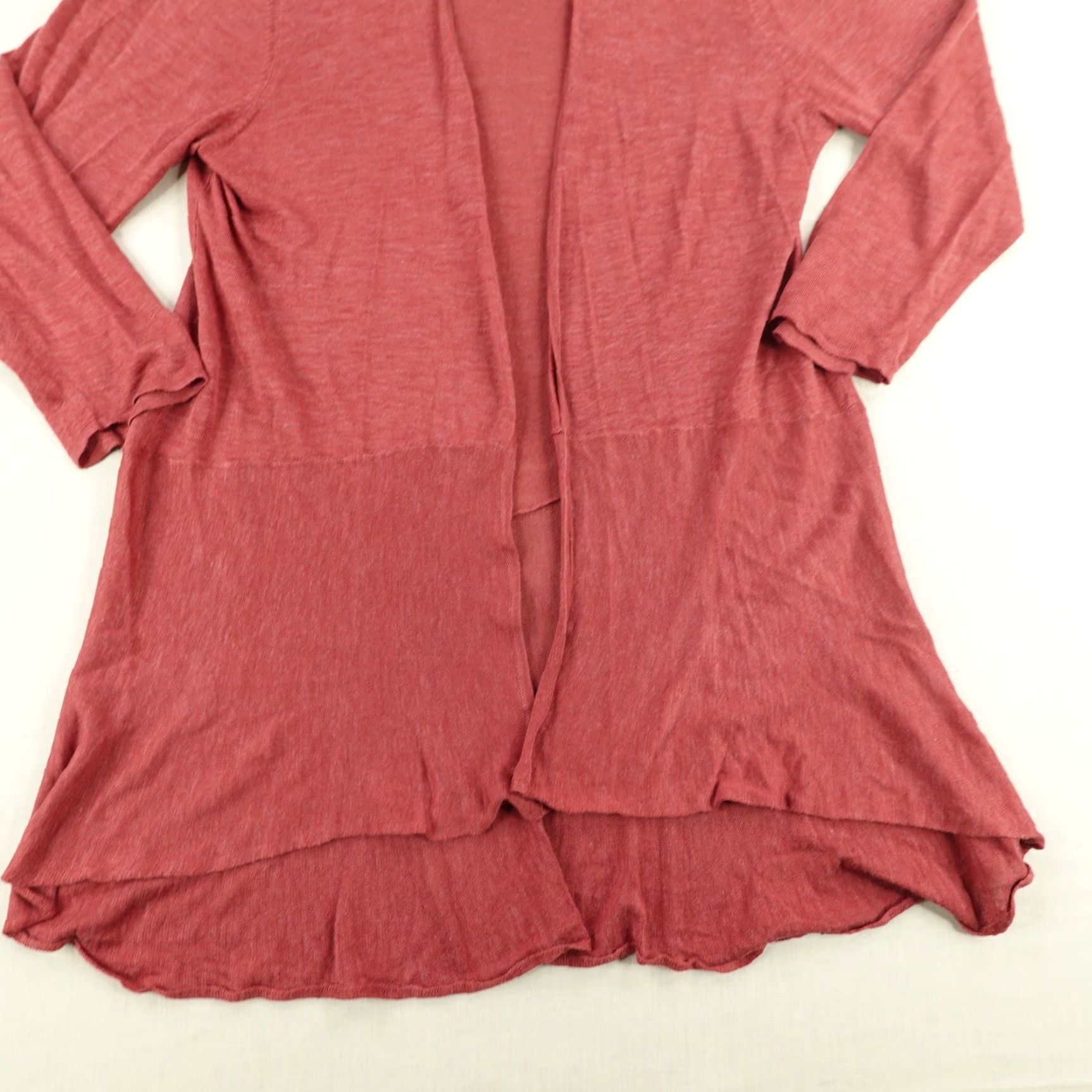 Eileen Fisher Eileen Fisher Sweater Womens Medium Red Open Front Silk Linen Cardigan Top Flowy Size M / US 6-8 / IT 42-44 - 3 Thumbnail