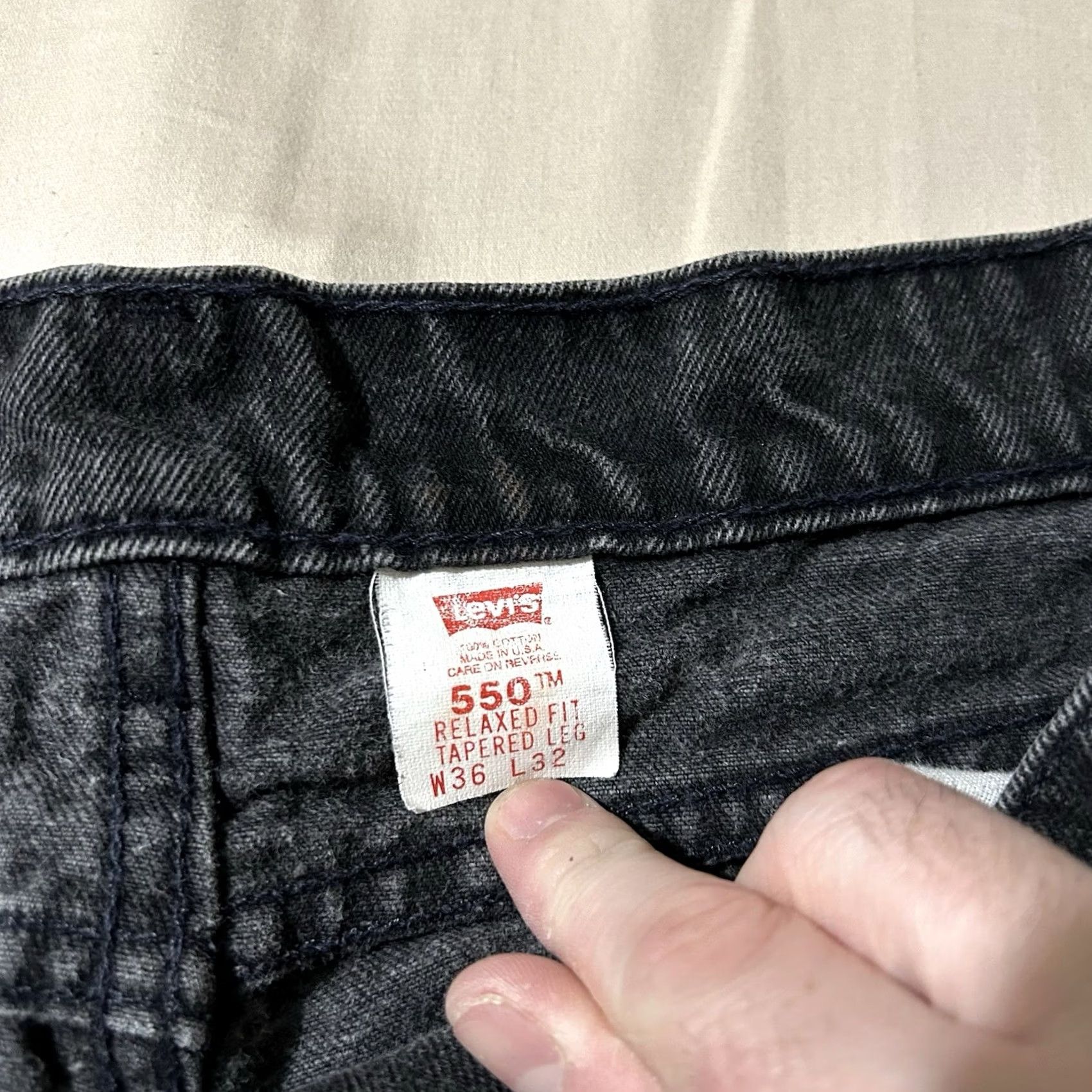 Levi's VINTAGE Levi’s 550 Black Jeans 36X32 Men 90s Straight Jeans 36 32 Men Size US 36 / EU 52 - 3 Thumbnail