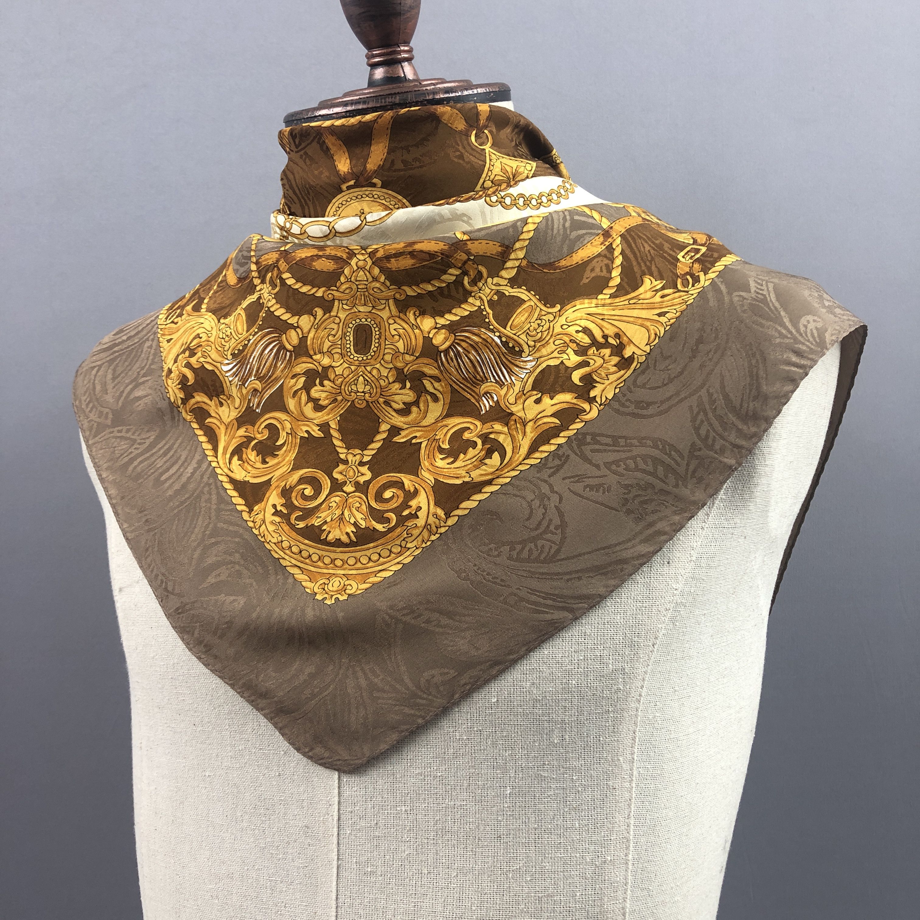 Other × Vintage Vintage SILK Scarf Twill Stole Wraps Scarves Size ONE SIZE - 4 Thumbnail
