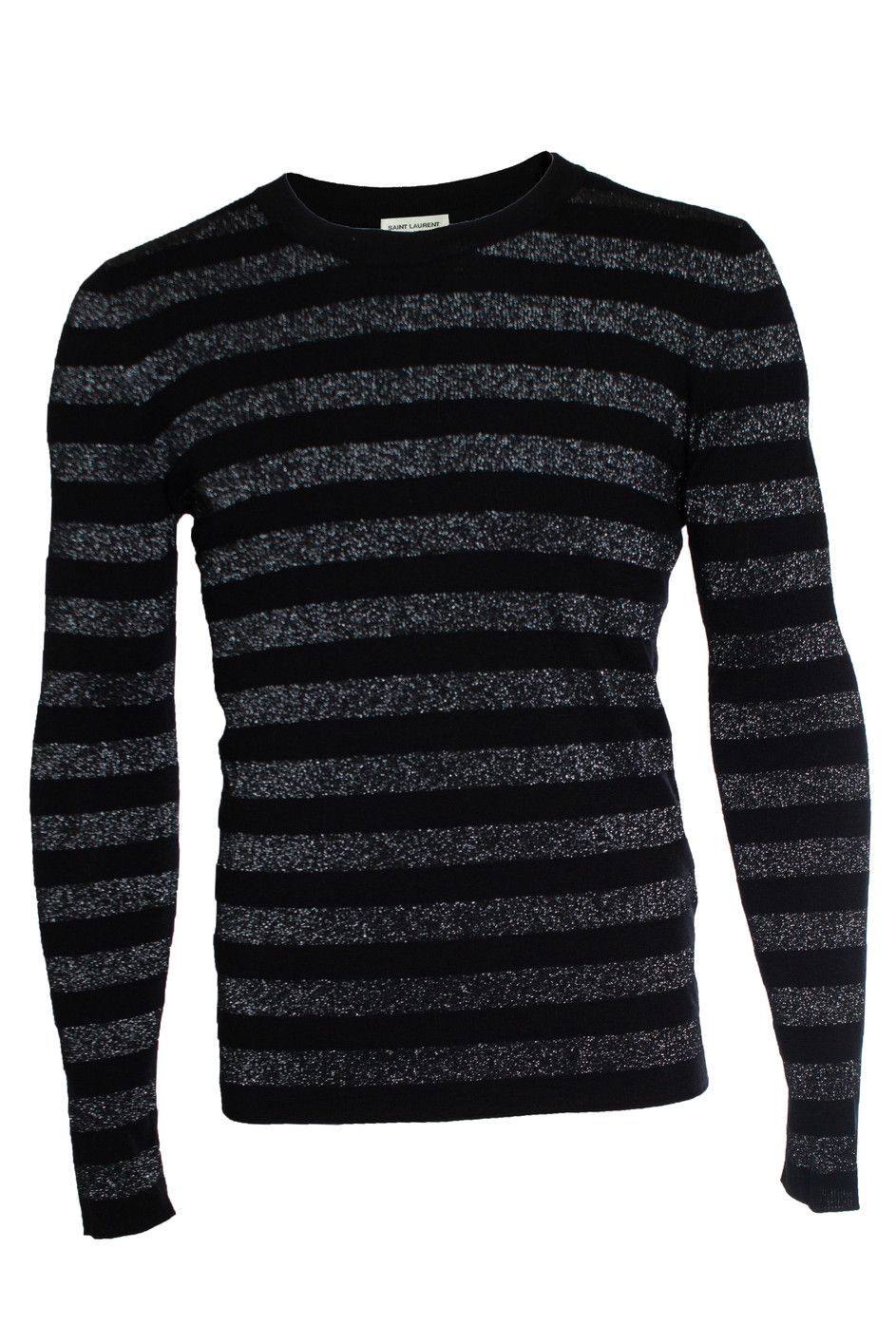 Saint Laurent Paris Saint Laurent, Metallic striped pull in black and silvery Size US XL / EU 56 / 4 - 1 Thumbnail