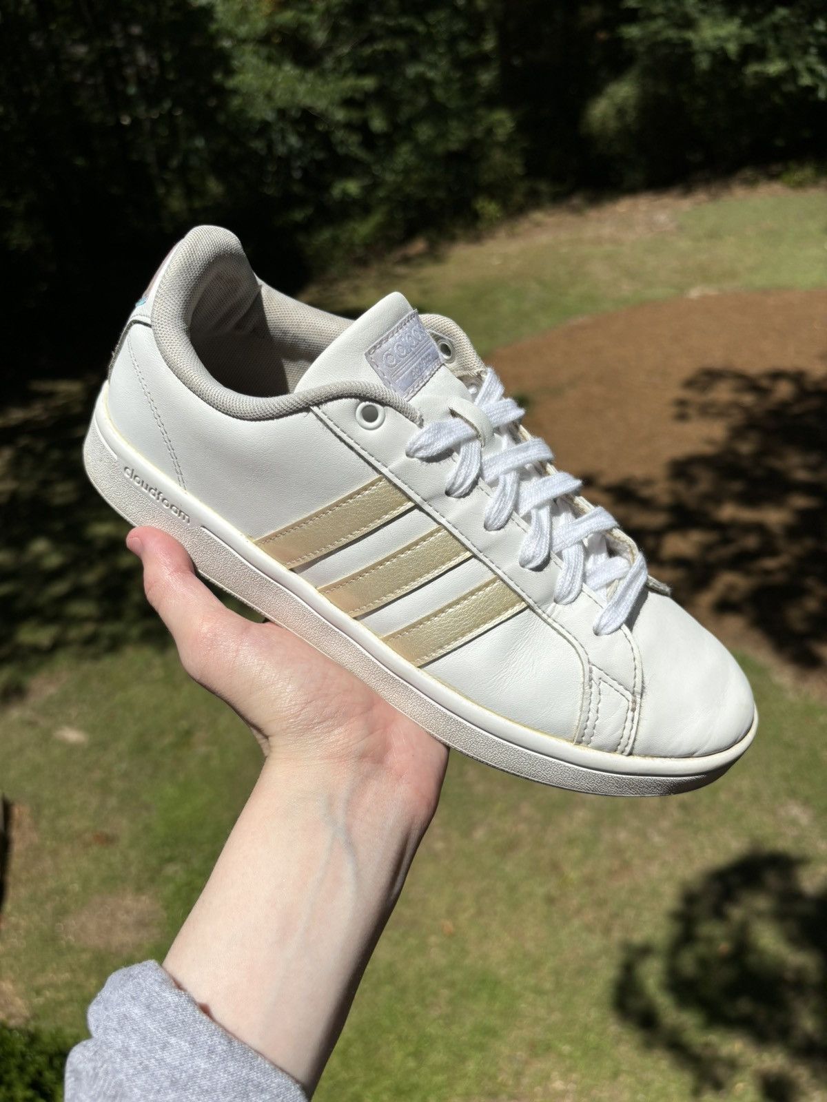 Adidas Adidas Cloudfoam Advantage Neo White Iridescent Sneakers Grailed