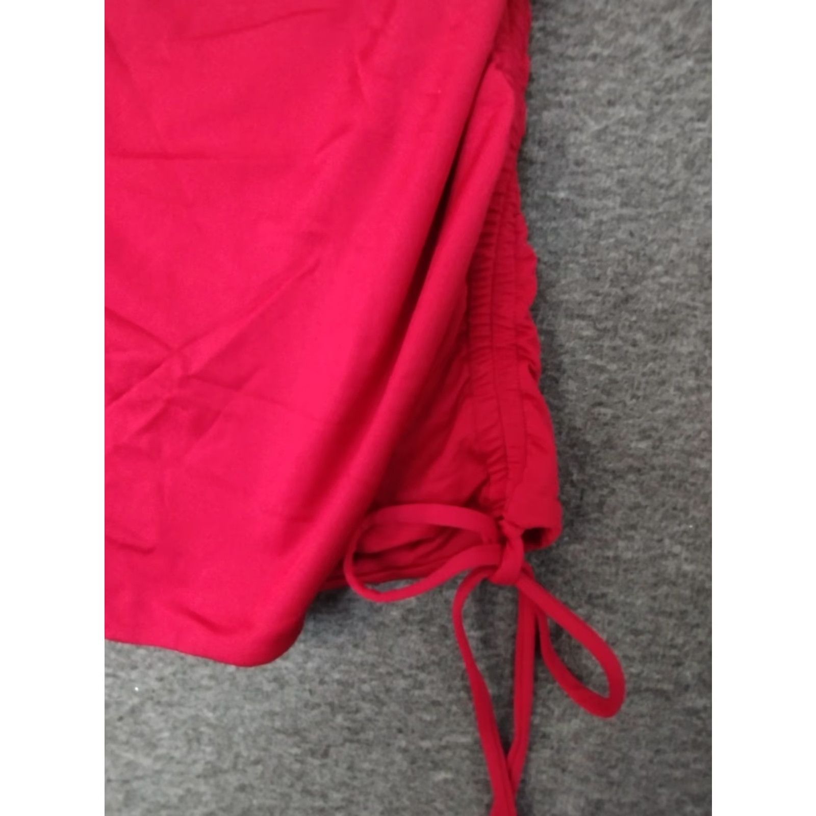 Vintage Toluca Swim NYX Ruched Swim Skirt/Coverup M Berry Red Nylon Spandex Solid Beach Flower Womens Cover Skirt 90s? Size ONE SIZE - 7 Thumbnail
