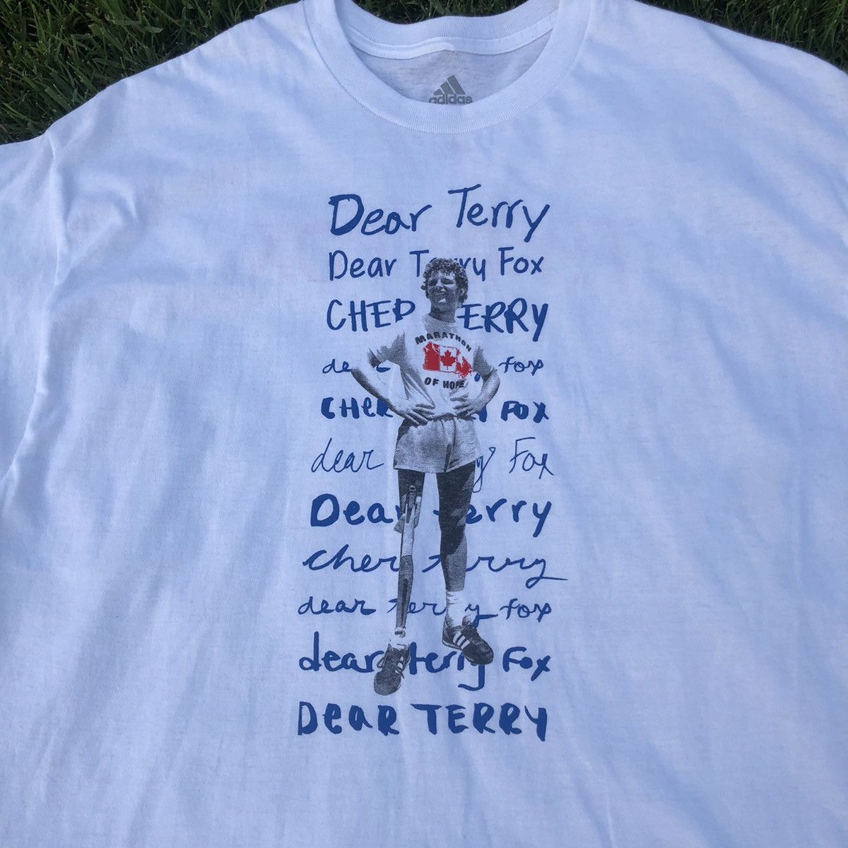 Adidas adidas dear terry fox tribute short sleeve shirt Size US XL / EU 56 / 4 - 3 Thumbnail