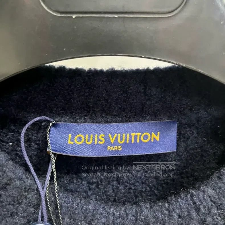 Louis Vuitton Louis Vuitton Navy intarsia crewneck sweater Size US L / EU 52-54 / 3 - 2 Thumbnail