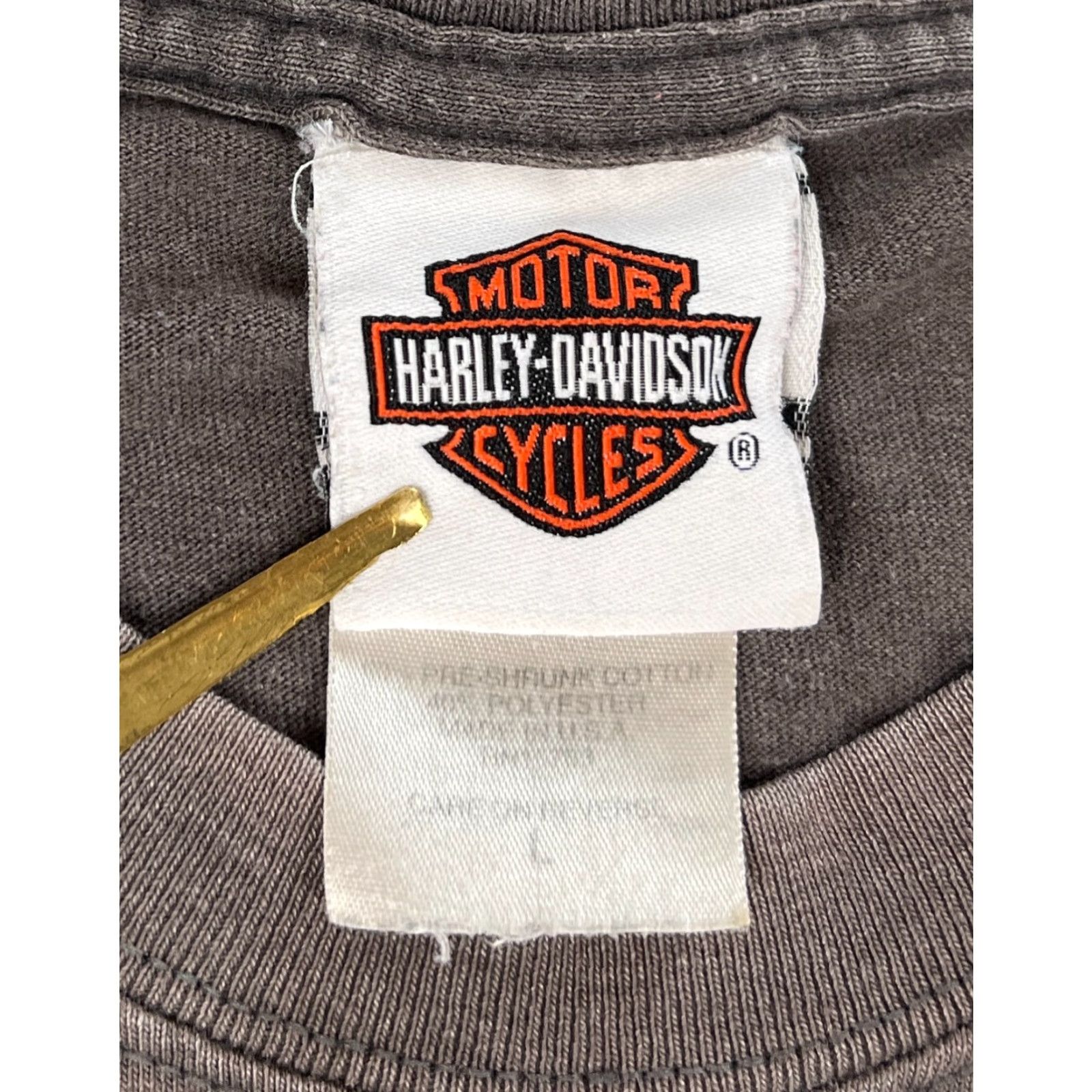 Harley Davidson VINTAGE Harley-Davidson T-Shirt 2007 Woodstock Woodstock IL Made in USA Size Large Brown Mens Size US L / EU 52-54 / 3 - 6 Thumbnail