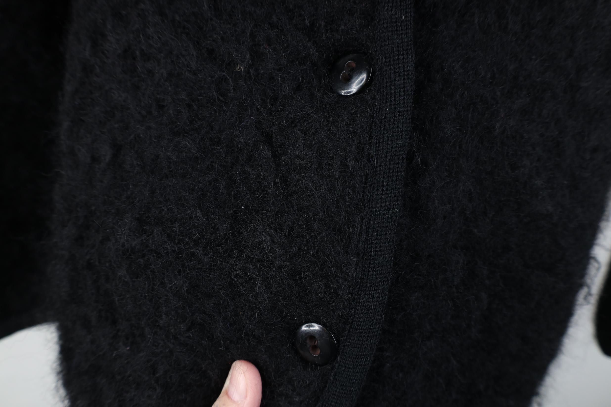Vintage Vintage 90s Streetwear Mohair Wool Shag Button Jacket Black Size M / US 6-8 / IT 42-44 - 4 Thumbnail