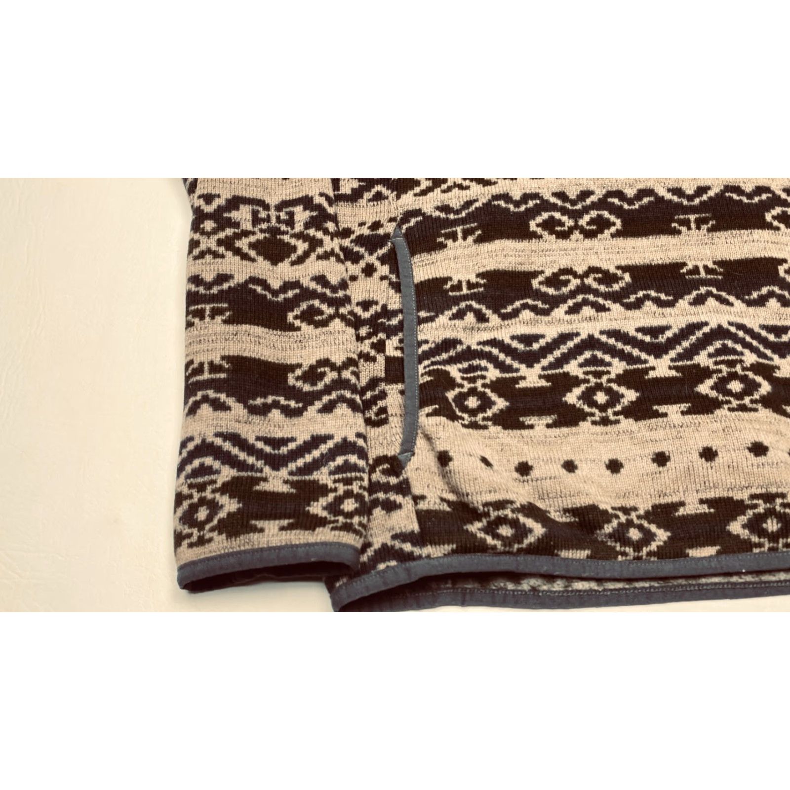 Vintage Mens Large Aztec Print Fleece Pullover Sherpa Adventure Gear 7715 - Mens Large Aztec Print Fleece Pullover Sweater Sherpa Adventure Gear 7715 Size L / US 10 / IT 46 - 3 Thumbnail