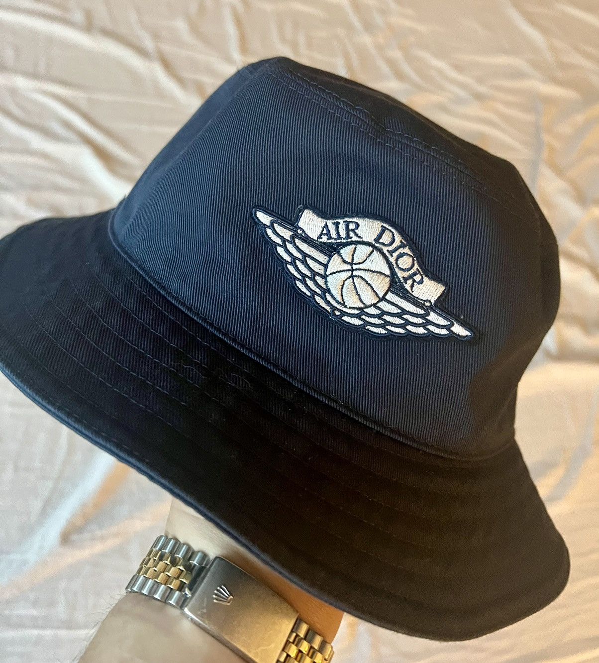 Dior × Jordan Brand AIR DIOR NAVY BUCKET HAT | Grailed