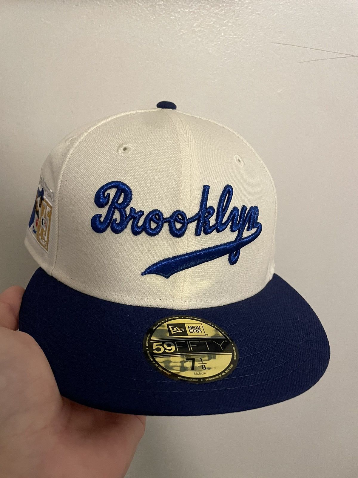 image of Hat Club Noho Exclusive Frosty Preme Brooklyn Dodgers Jackie in White, Men's