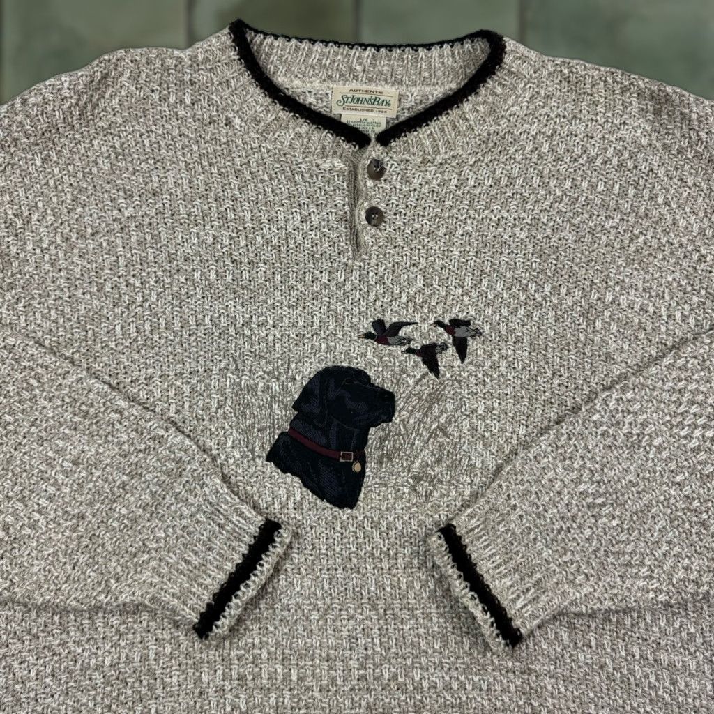 Vintage VINTAGE St John's Bay Brown Pullover Sweater Adult Large Crew Neck 90s Nature Mens Size US L / EU 52-54 / 3 - 1 Thumbnail