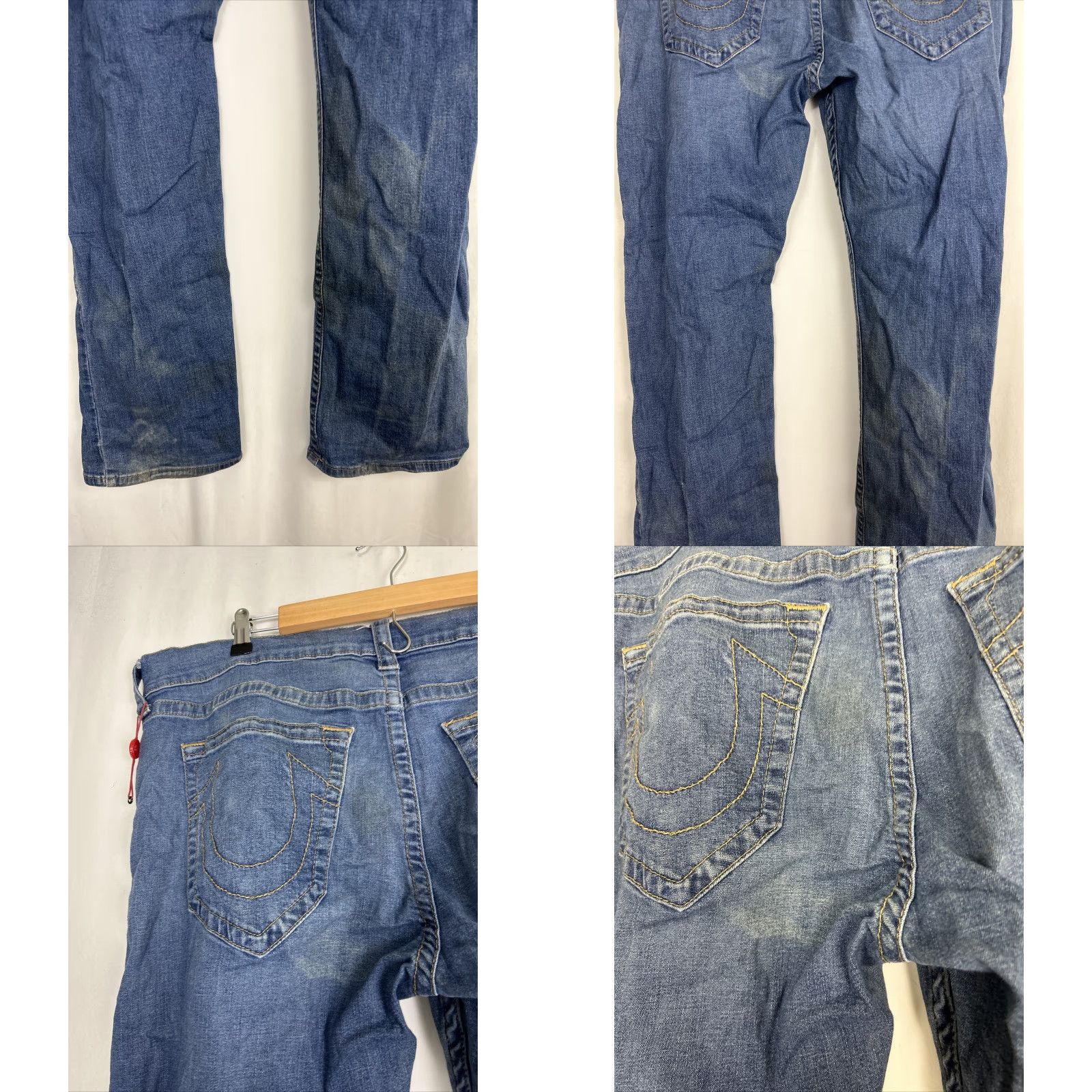 True Religion VINTAGE True Religion Ricky Relaxed Mens Jeans 40x32 Medium Wash Stains Straight Leg Size US 40 / EU 56 - 9 Thumbnail