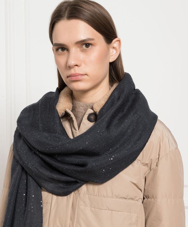 Brunello Cucinelli o1y0725 Size : OS / Scarf in Black Size ONE SIZE - 3 Thumbnail