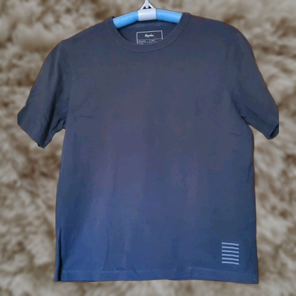 Rapha T-Shirt Men’s Large Gray 100% Cotton Logo Relaxed Fit Crew Neck Short Sleeve Shirt Men
