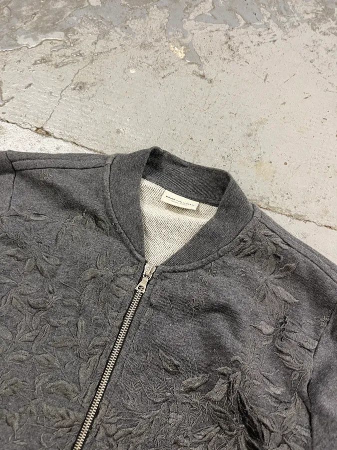 Dries Van Noten Dries Van Noten Floral Embroidered Grey Zip-Up Sweater Size US XS / EU 42 / 0 - 5 Thumbnail
