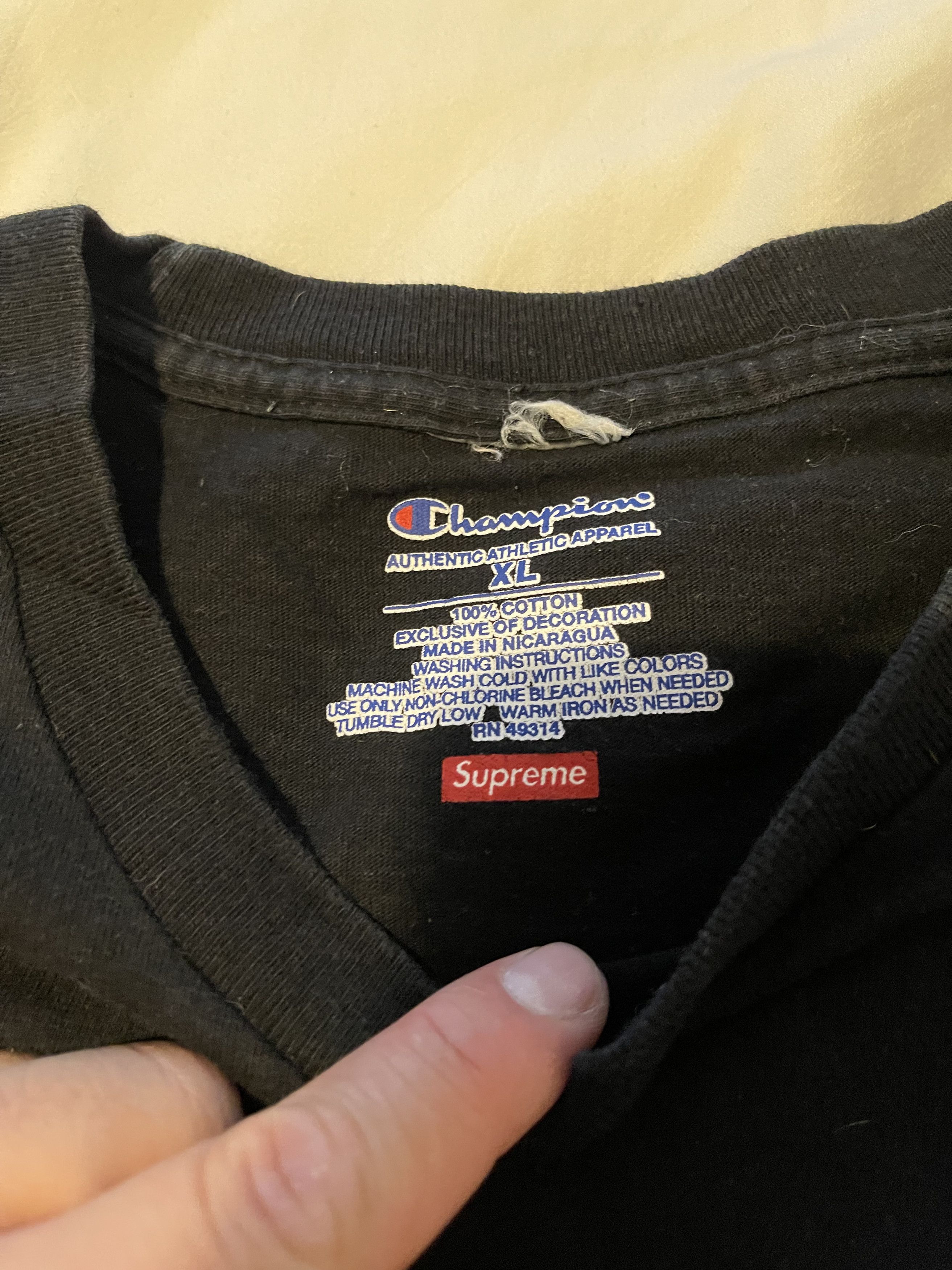 SUPREME CHAMPION LONG SLEEVE SHIRT XL BLACK